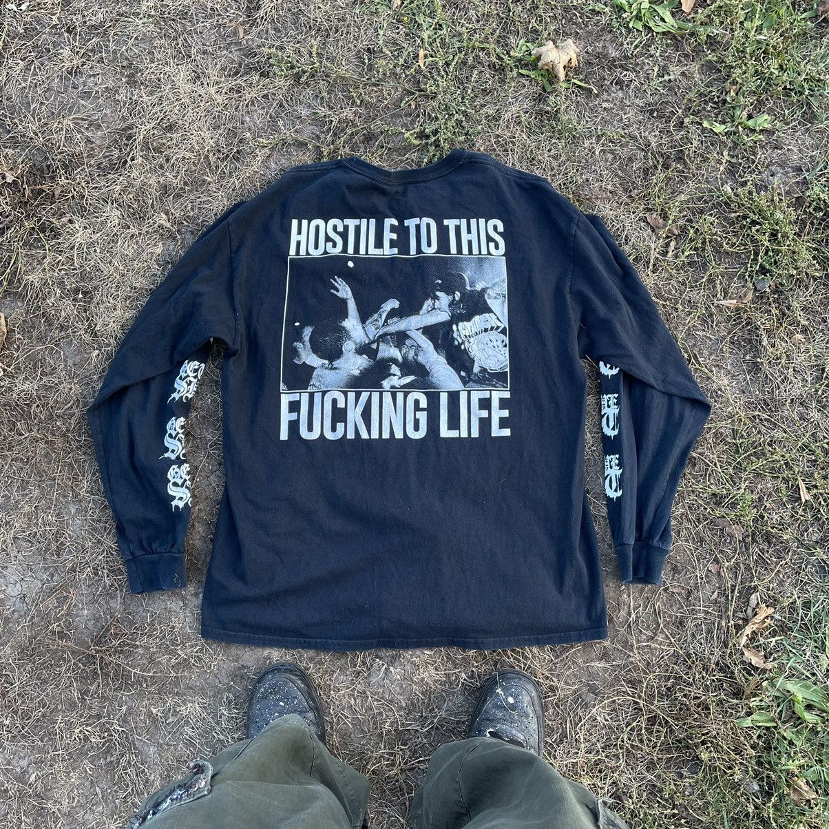 Vintage Y2k Hostile F Cking Life Punk Skulls Horror T-Shirts, Hoodie, Sweatshirt