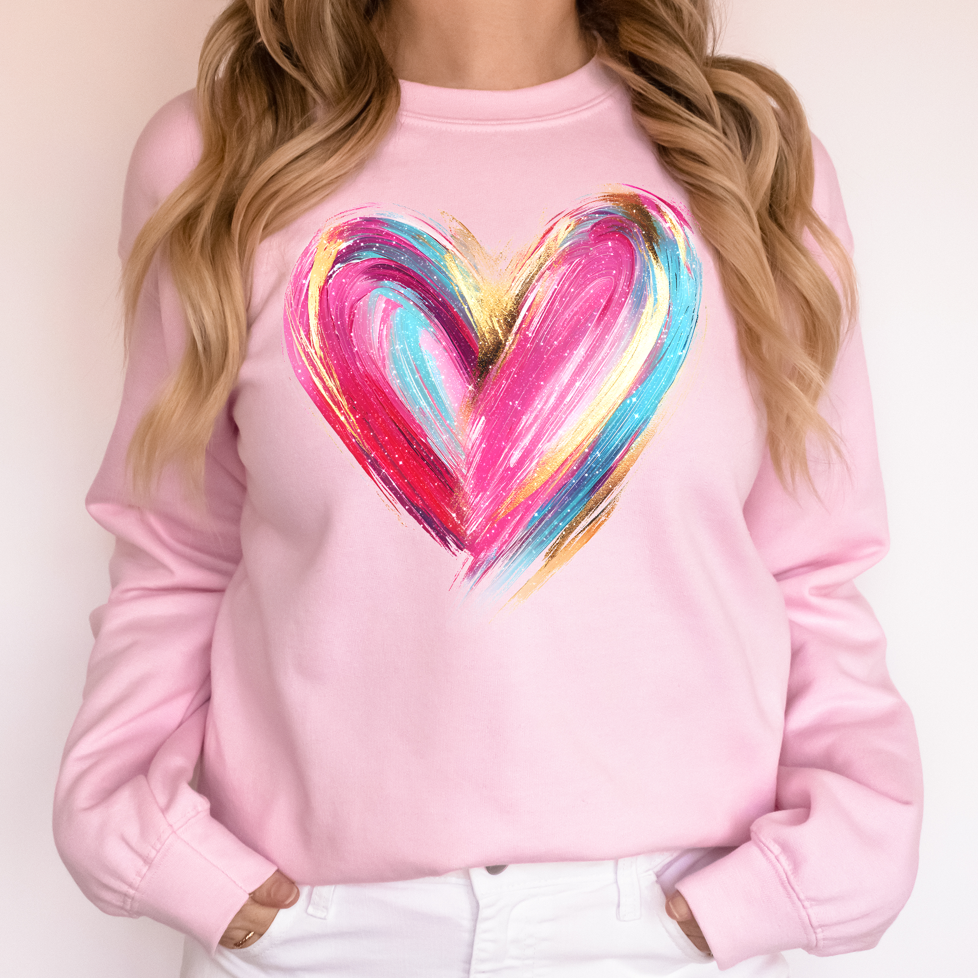 Glittery Brush Stroke Heart, Valentine's Day, Sweatshirt T-Shirts, Hoodie | PodTeesHub.com