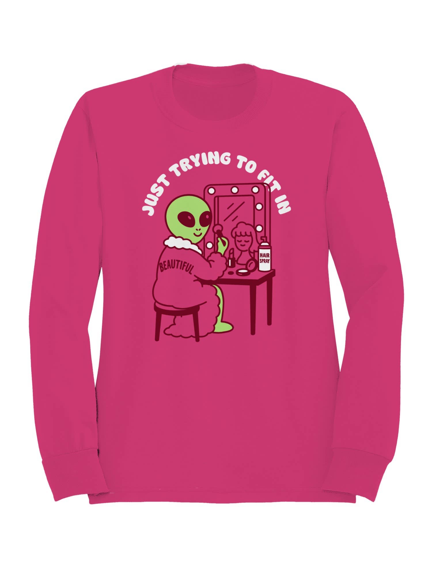 Alien Mirror Beauty Humor Art Women's Sweatshirt T-Shirts, Hoodie | PodTeesHub.com