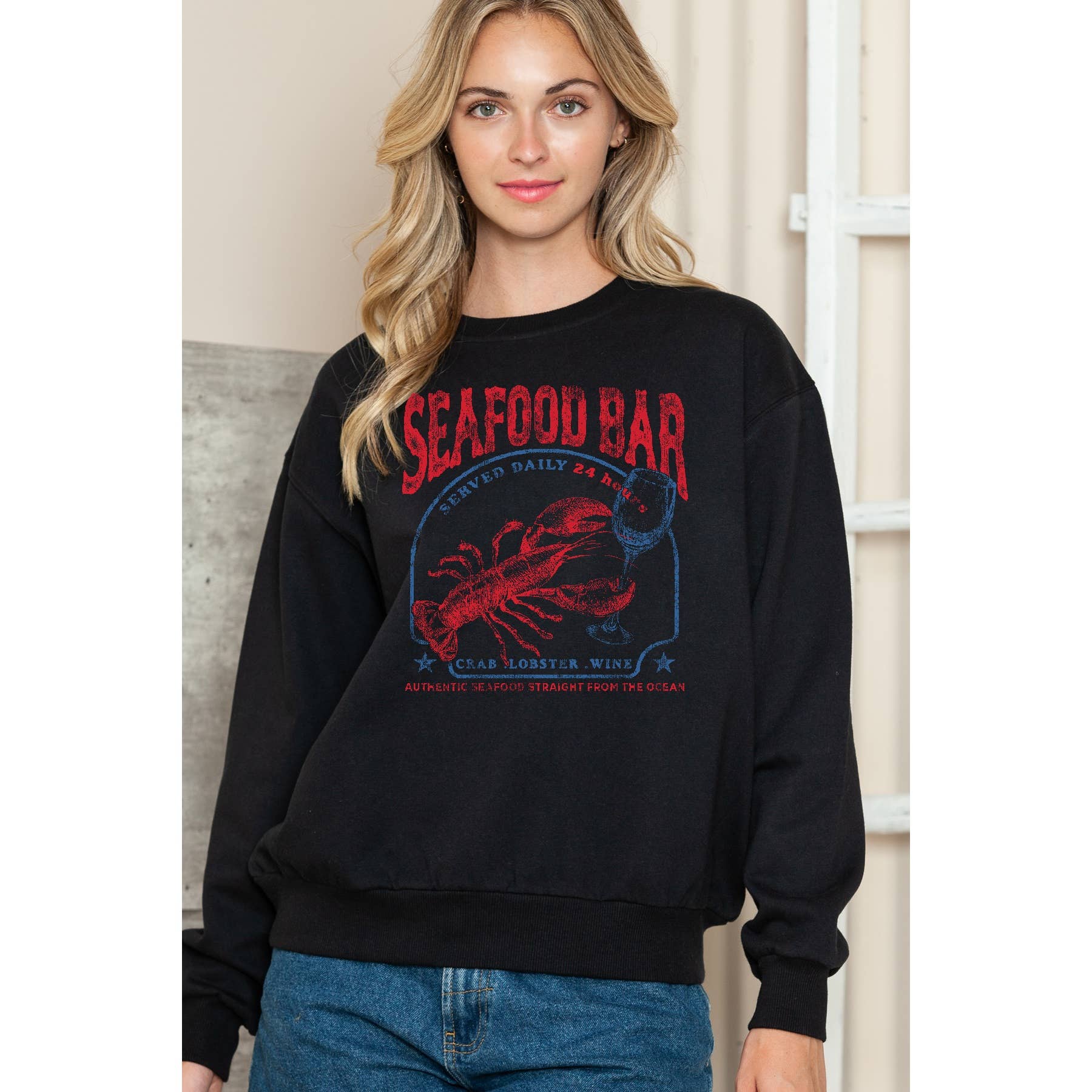 Seafood Bar Crewneck Sweater T-Shirts, Hoodie, Sweatshirt | PodTeesHub.com