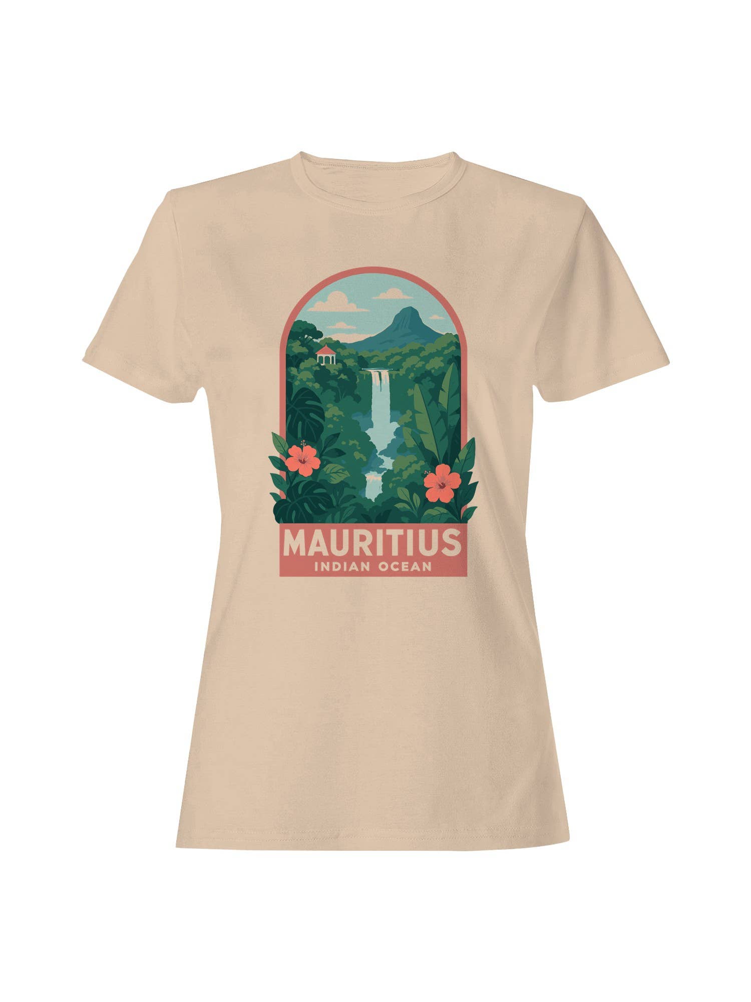 Mauritius Waterfall Paradise Art Women's T-Shirt Hoodie, Sweatshirt | PodTeesHub.com