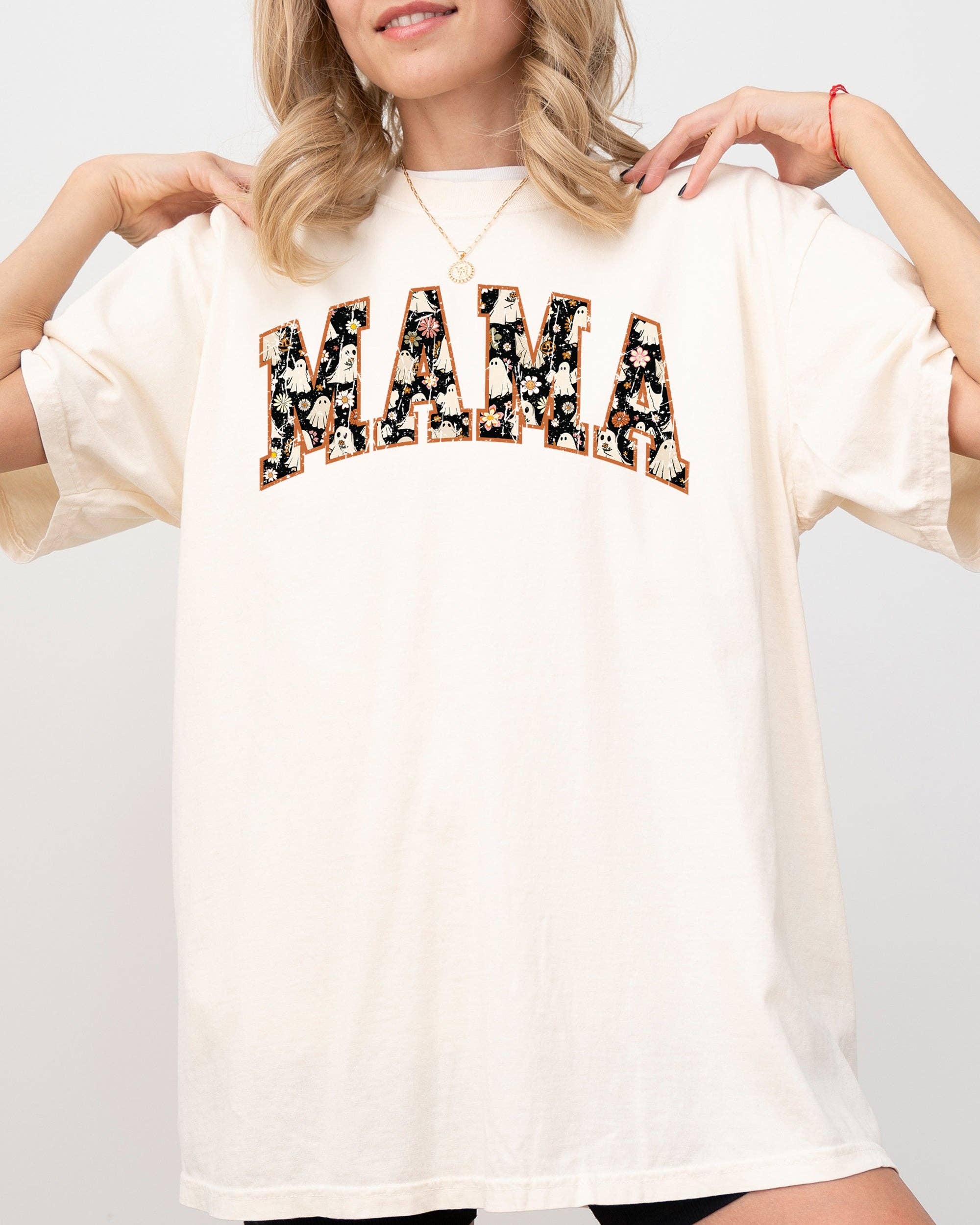 Mama, Retro, Ghost, Floral, Vintage Western Halloween Tshirt Hoodie, Sweatshirt | PodTeesHub.com