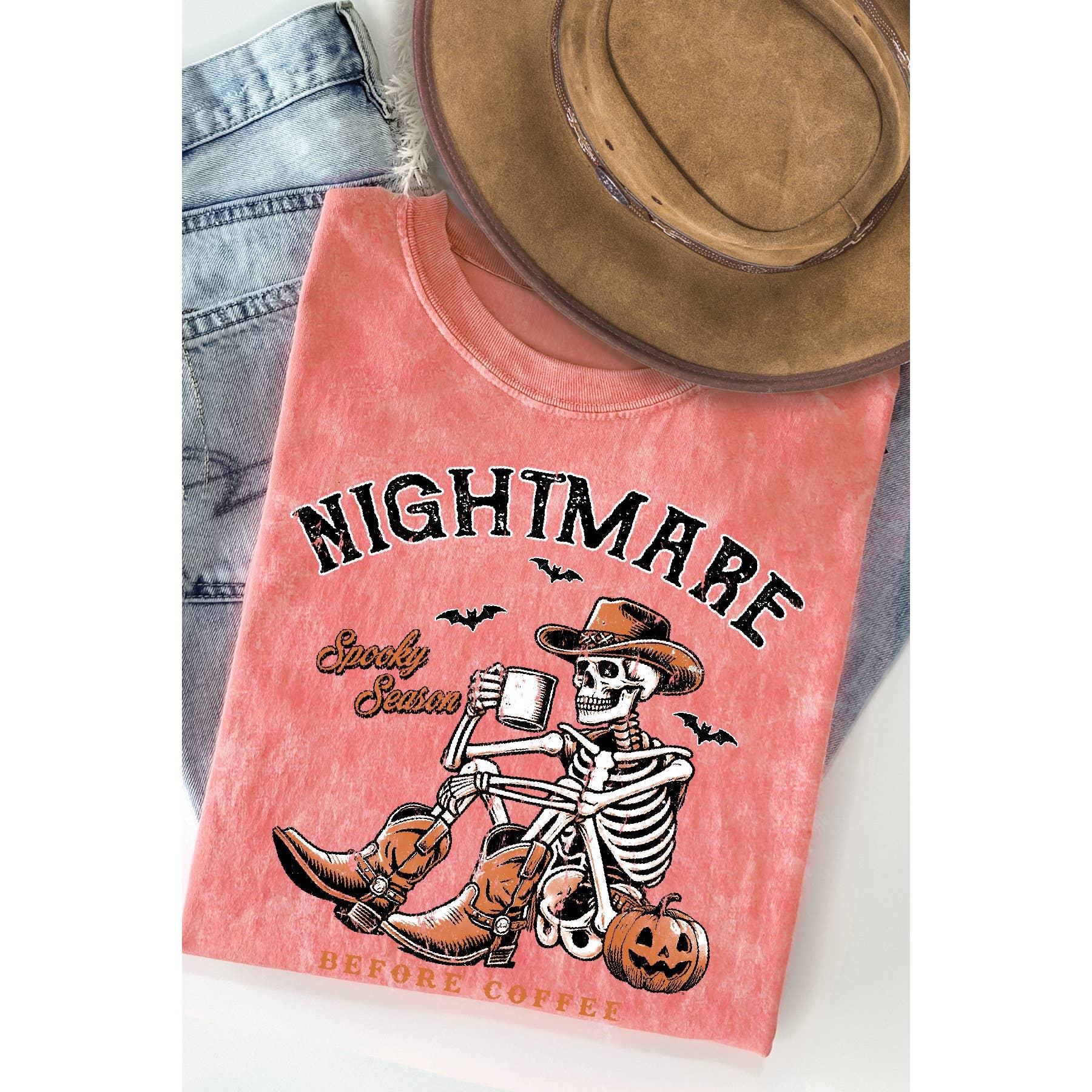 Spooky Season Nightmare  - Mineral Wash T Shirt Hoodie, Sweatshirt | PodTeesHub.com