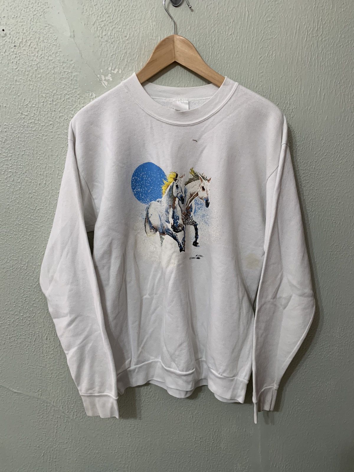 Vintage Crewneck 1989 Running Horses Art Crewneck T-Shirts, Hoodie, Sweatshirt | PodTeesHub.com