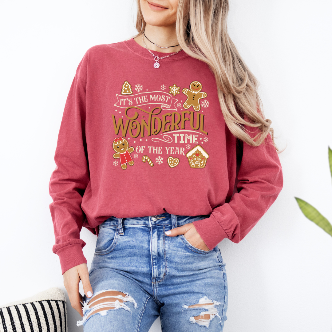Wonderful Time of the Year Christmas Long Sleeve Graphic Tee Hoodie, Sweatshirt | PodTeesHub.com