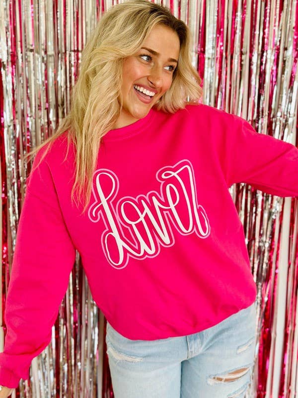Lover Cursive Double Puff/Glitter Vinyl Sweatshirt T-Shirts, Hoodie | PodTeesHub.com