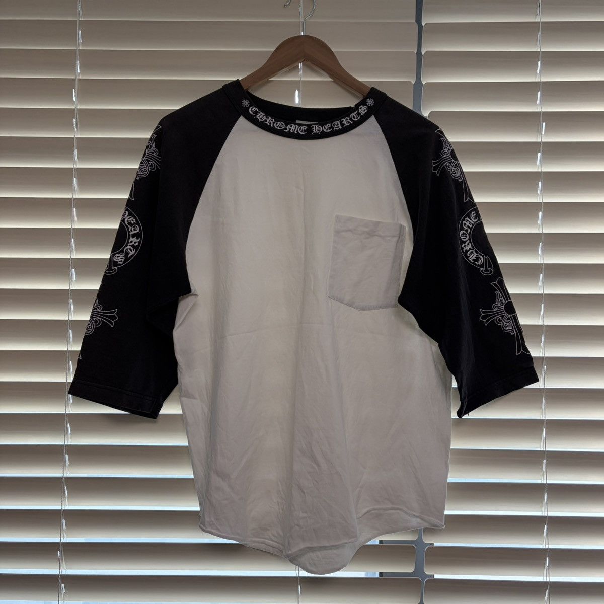 Chrome Hearts 90s Vintage Chrome Hearts Multi Logo Raglan Baseball T Shirt Hoodie, Sweatshirt | PodTeesHub.com
