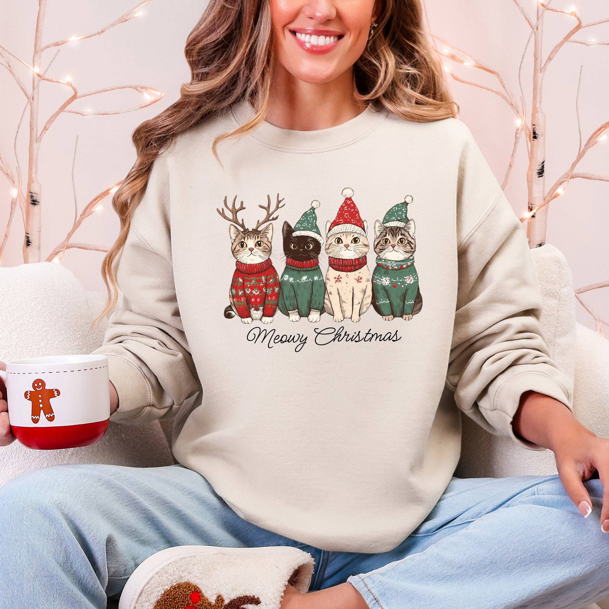 Meowy Christmas, Cats, Cute, Santa, Pets Sweatshirt T-Shirts, Hoodie | PodTeesHub.com
