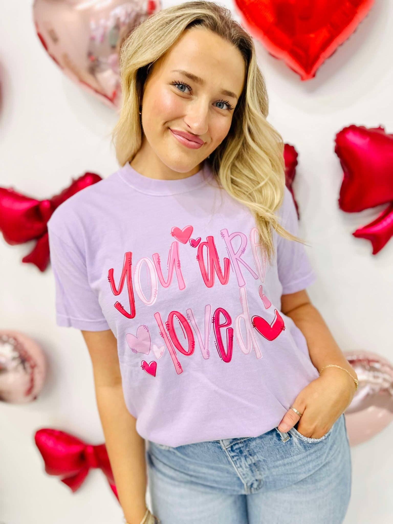 You're Loved Doodle Valentine's Dtf Tee Hoodie, Sweatshirt | PodTeesHub.com