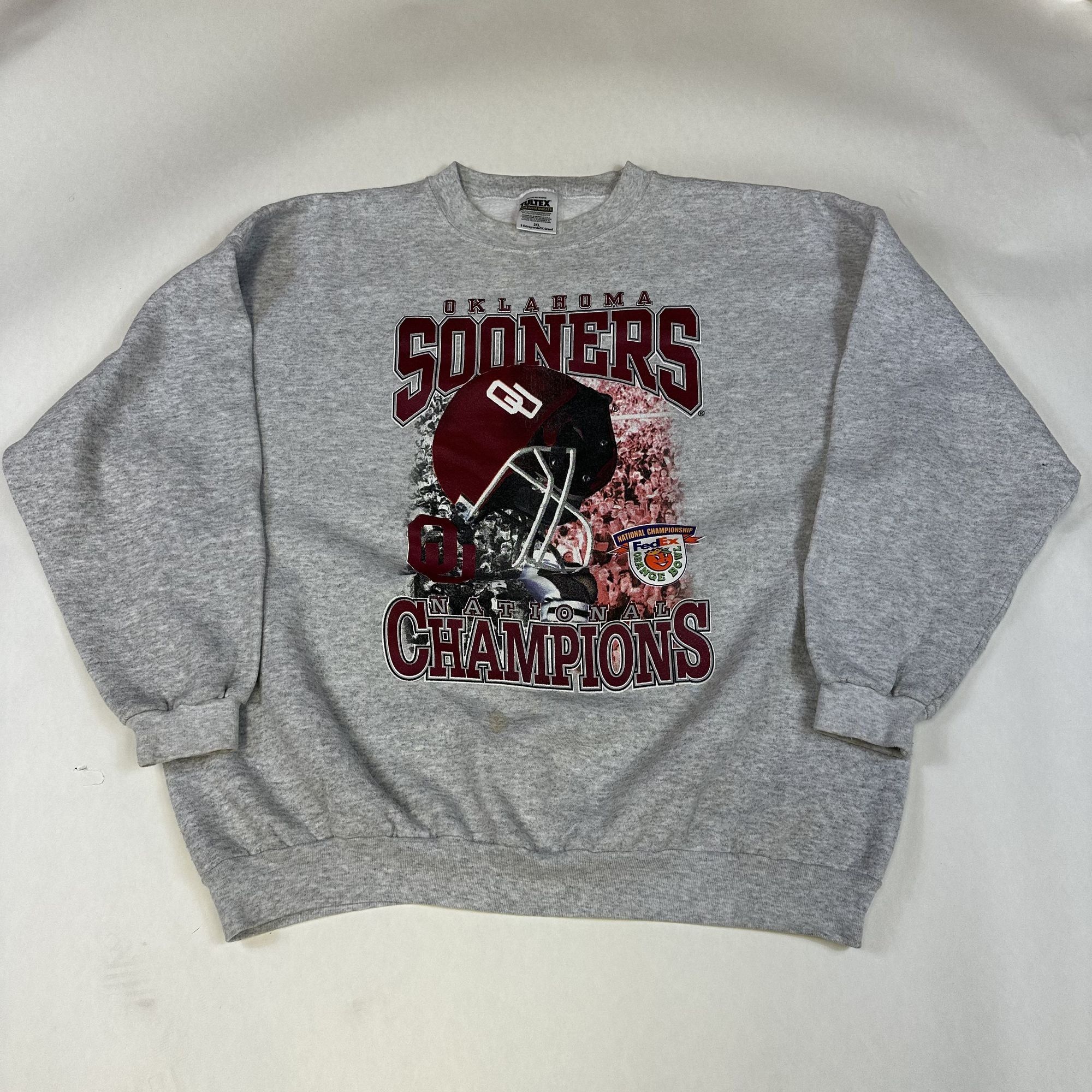 Tultex Oklahoma Sooners Champions Graphic Sweatshirt 2xl Gray Tulte T-Shirts, Hoodie | PodTeesHub.com