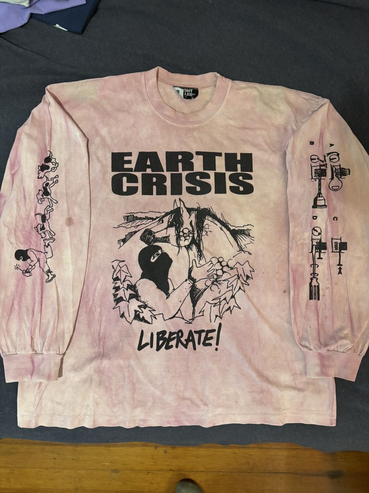 Band Tees Enter The Night Gallery Earth Crisis Longsleeve Natural Dye Hoodie, Sweatshirt | PodTeesHub.com