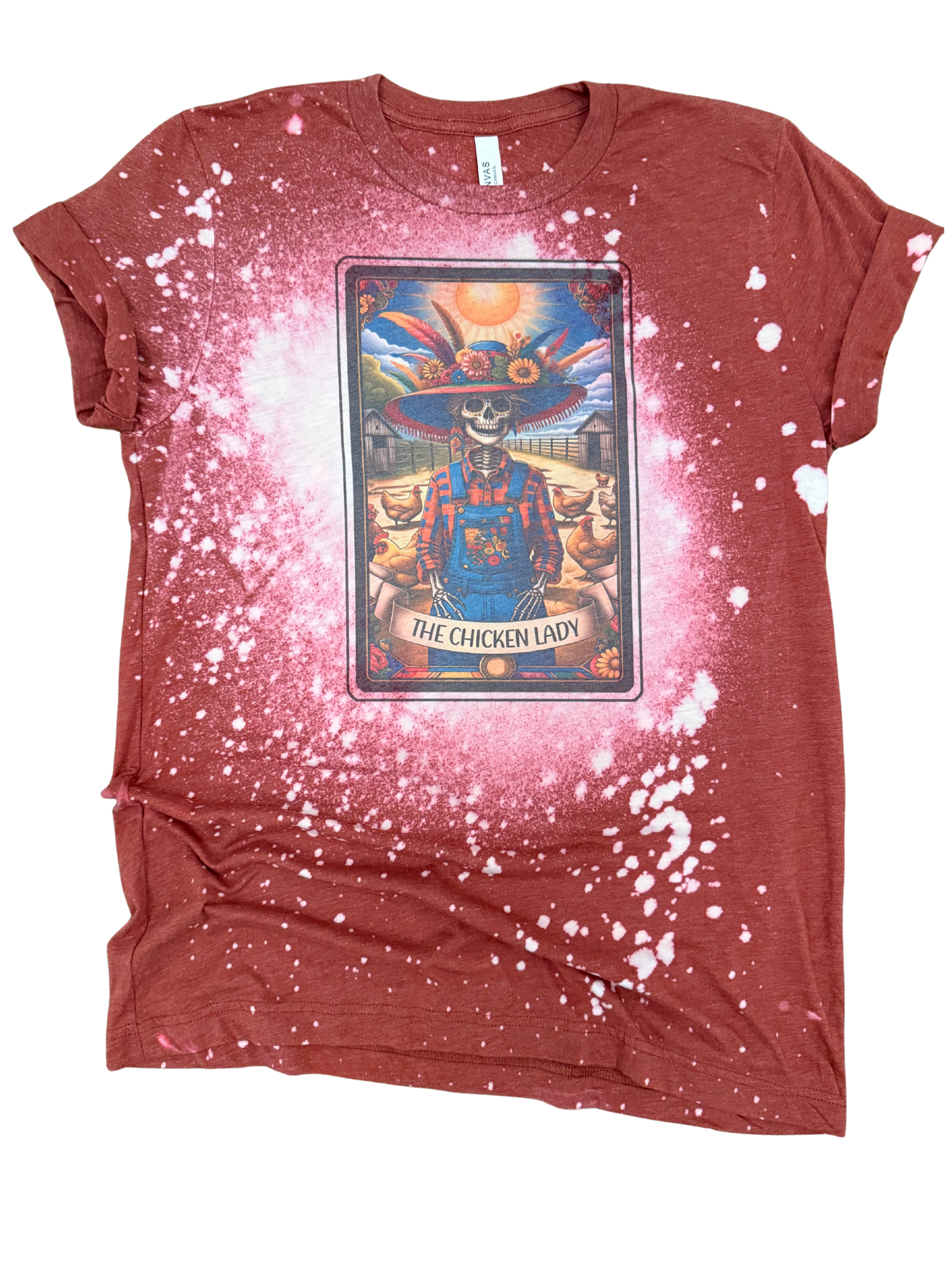 The Chicken Lady – Tarot Card Bleached Tee Hoodie, Sweatshirt | PodTeesHub.com