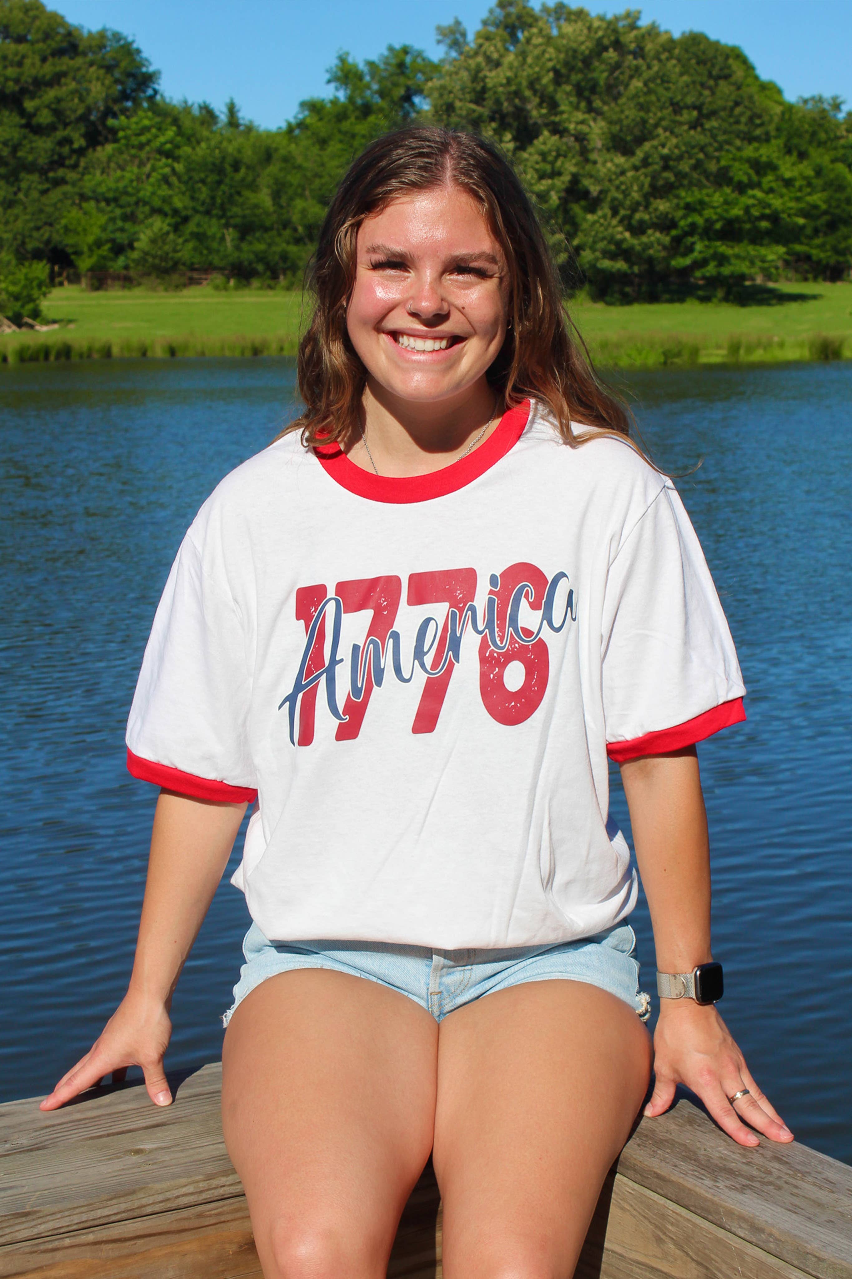 1776 Graphic Ringer Tee Hoodie, Sweatshirt | PodTeesHub.com