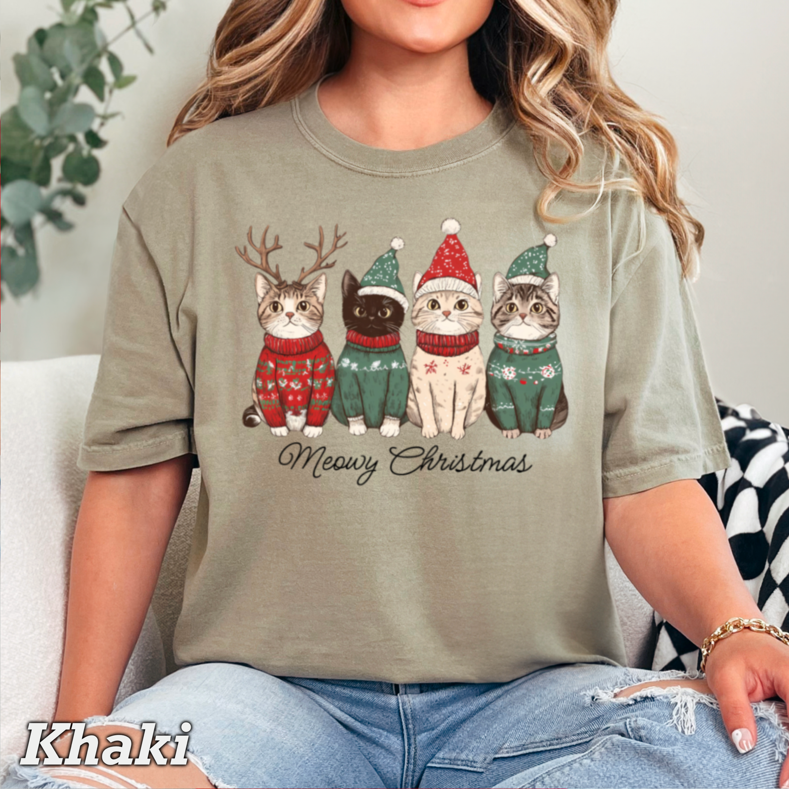 Meowy Christmas Christmas 2025 Graphic Tee|Comfort Color Hoodie, Sweatshirt | PodTeesHub.com