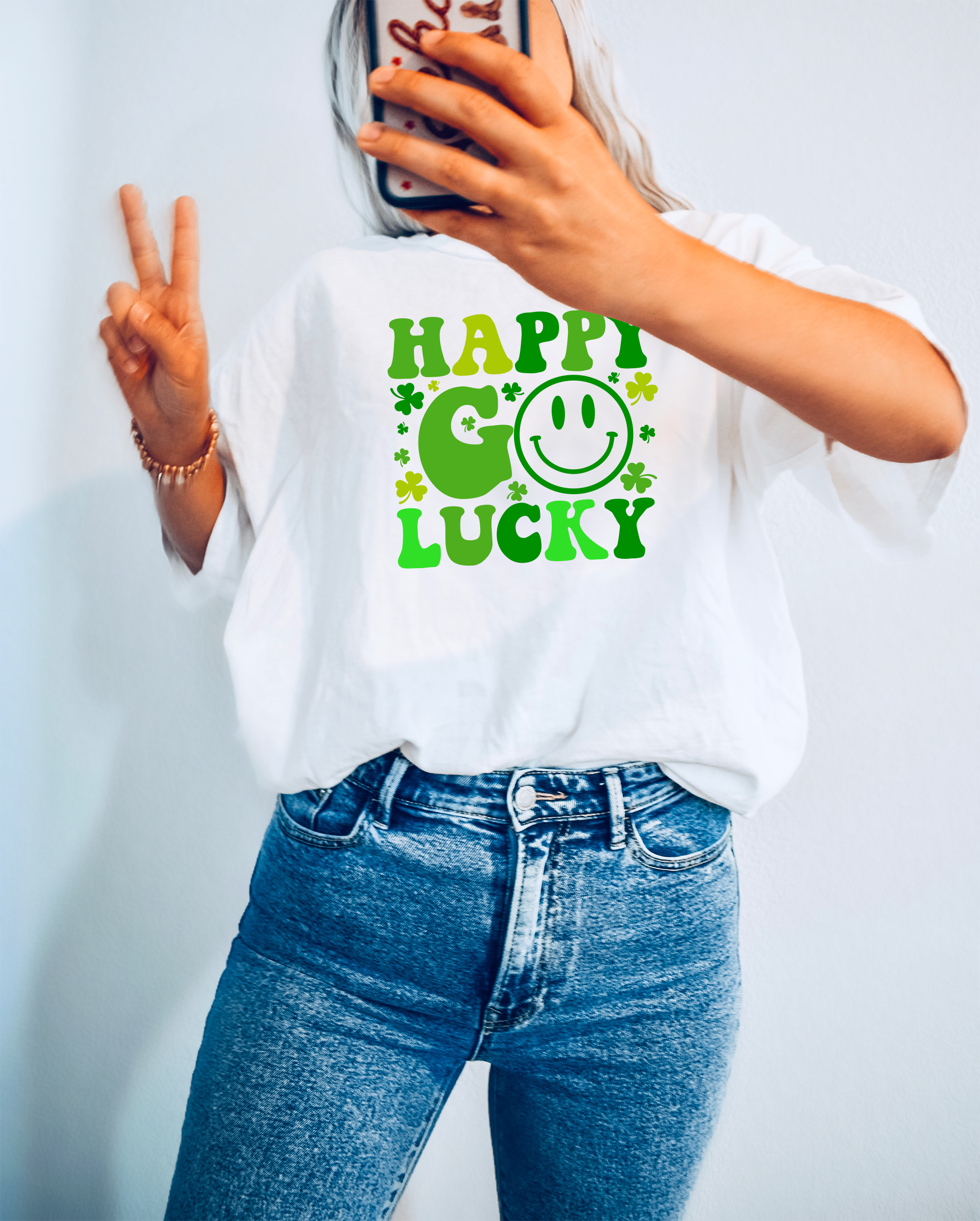 Happy Go Lucky, St. Patrick's Day Graphic Tee, Holiday Hoodie, Sweatshirt | PodTeesHub.com