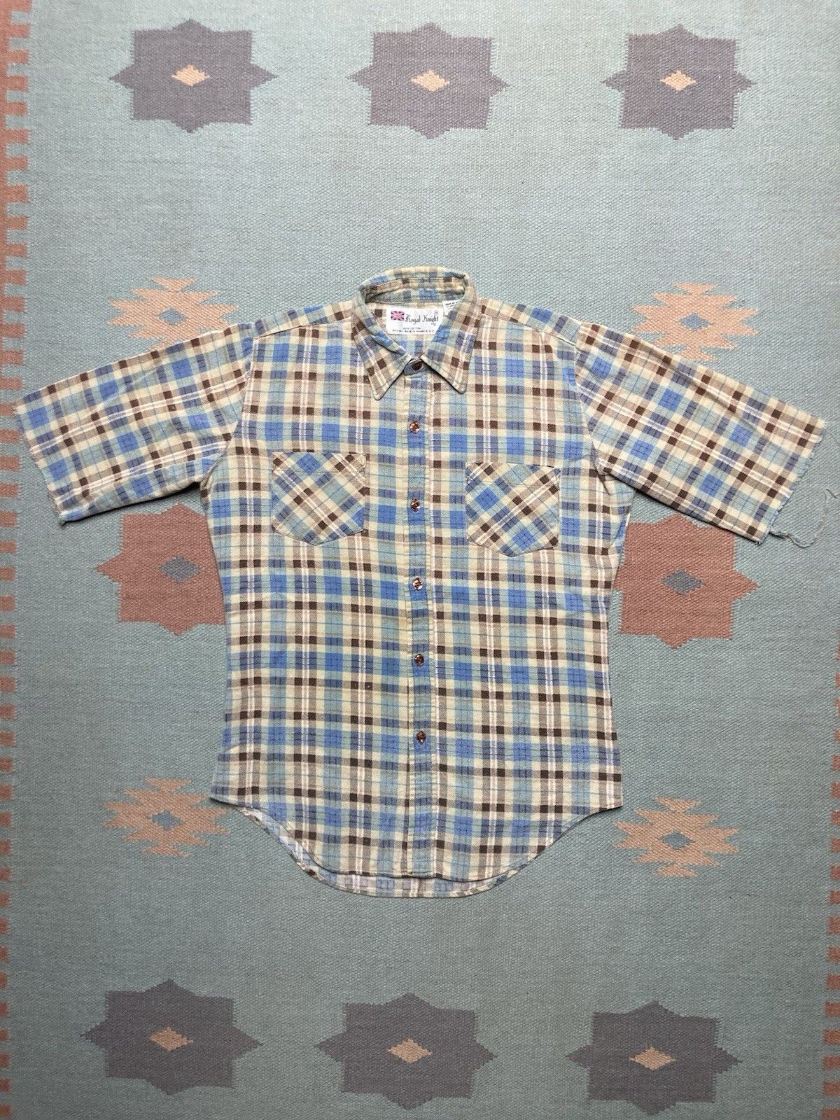 Vintage 70s 80s Flannel Shirt Brushed Cotton Boys 18 Men S Small Hoodie, Sweatshirt | PodTeesHub.com