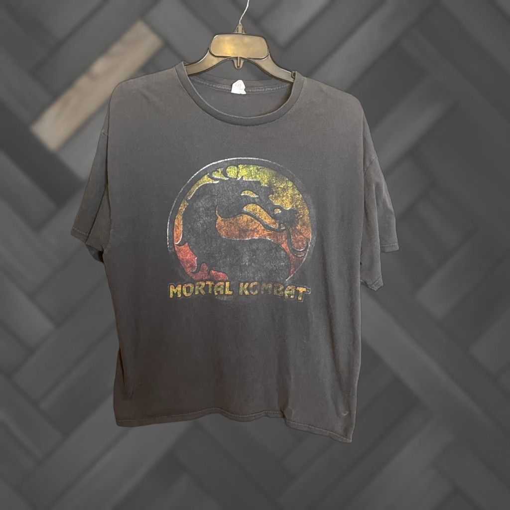 Anvil Vintage Mortal Kombat T Shirt Mens 2xl Black Crewneck Adult Short Sleeve Regular Fit Cotton 10 Hoodie, Sweatshirt