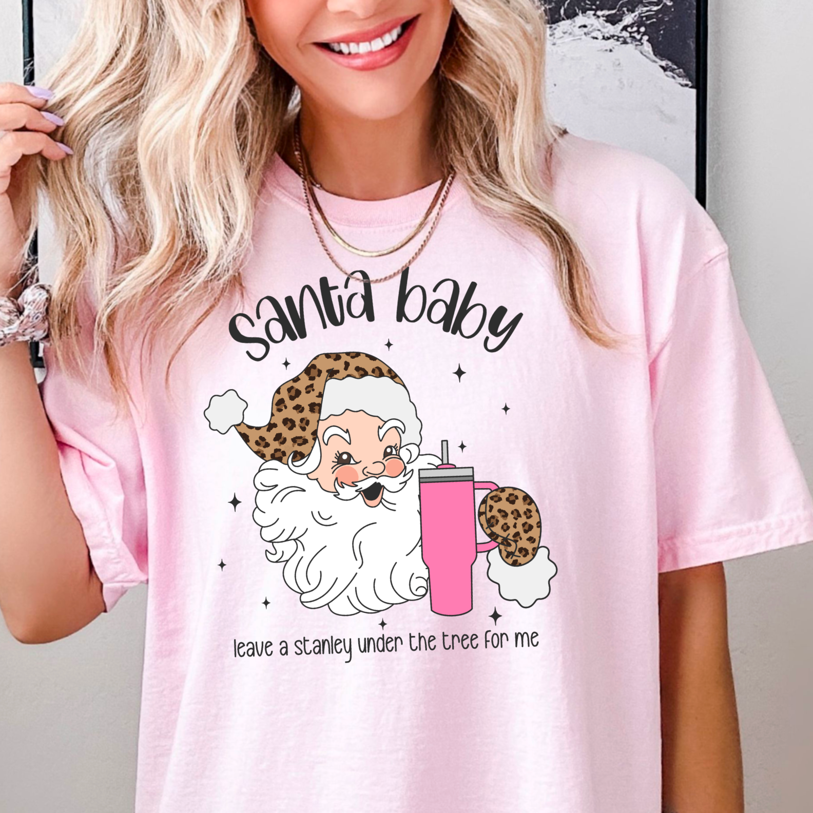 Santa Baby Leave A Stanley Under My Tree Gildan Graphic Tee Hoodie, Sweatshirt | PodTeesHub.com