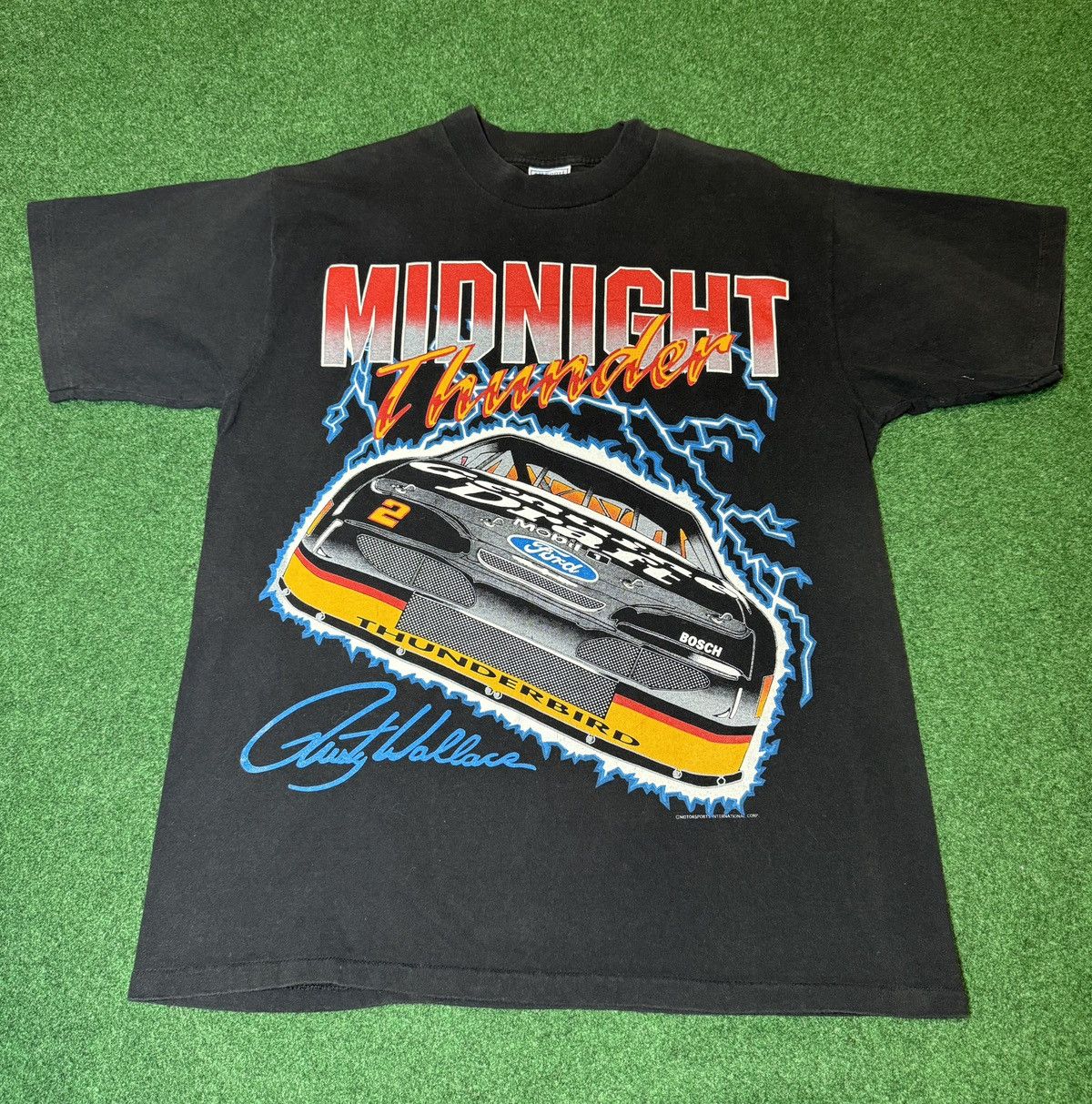 Vintage 90s Rusty Wallace Midnight Thunder Lightning T Shirt Hoodie, Sweatshirt | PodTeesHub.com