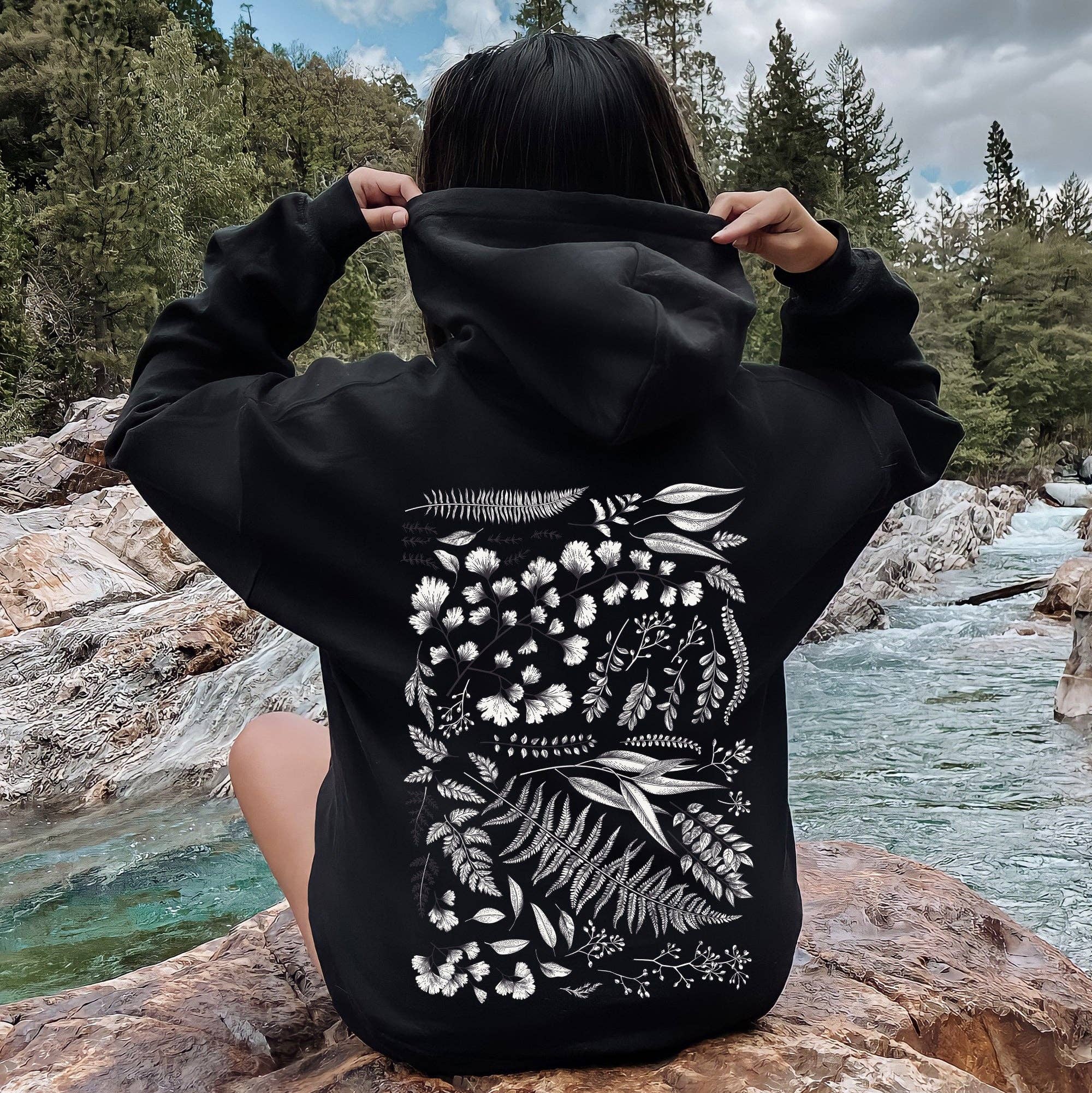 Vintage Fern Illustration, Botanical, Nature Hoodie T-Shirts, Sweatshirt | PodTeesHub.com