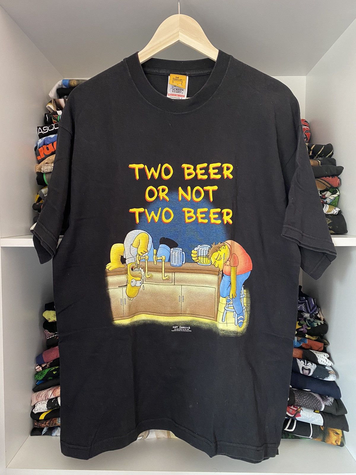 Vintage Simpsons Two Beer Or Not Two Beer 90s T Shirt Barney Hoodie, Sweatshirt | PodTeesHub.com