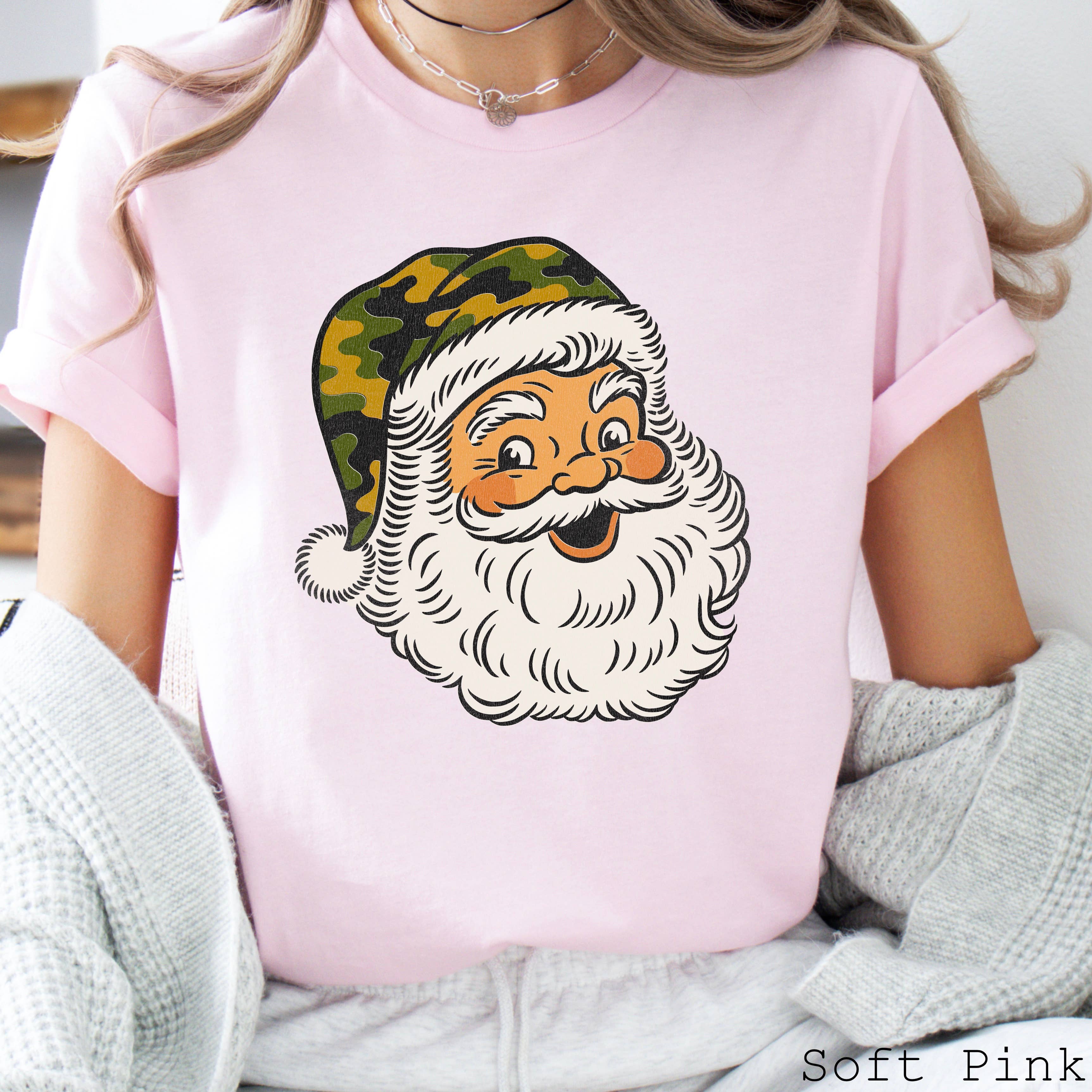 Camo Santa Christmas  2025 Graphic Tee  | Bella Canvas Hoodie, Sweatshirt | PodTeesHub.com