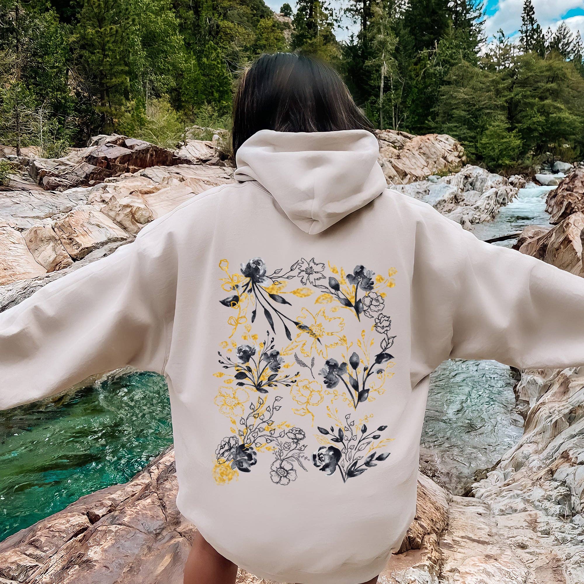 Floral Pattern Botanical Flowers Hoodie T-Shirts, Sweatshirt | PodTeesHub.com
