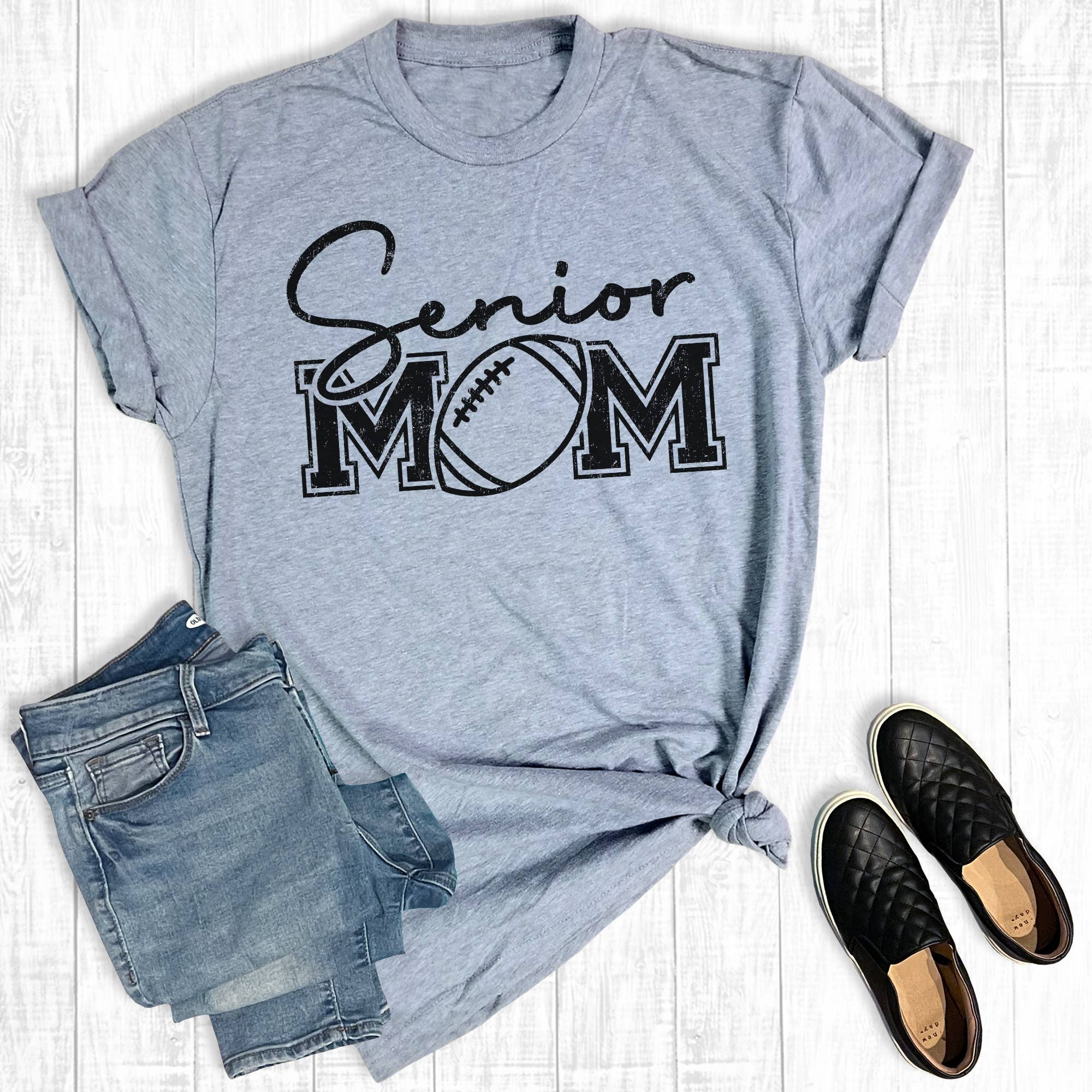 Senior Football Mom Graphic Tee Hoodie, Sweatshirt | PodTeesHub.com