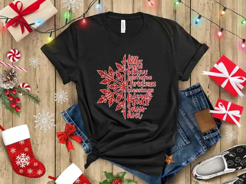 Christmas Snowflake T-Shirt Hoodie, Sweatshirt | PodTeesHub.com
