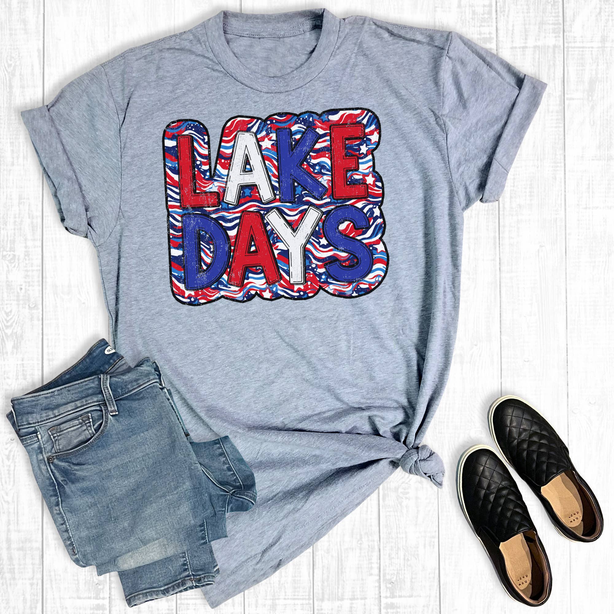 4th of July Lake Days Graphic Tee Hoodie, Sweatshirt | PodTeesHub.com