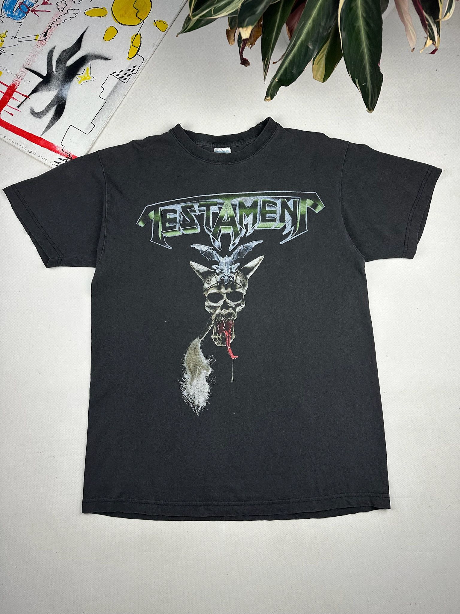 Band Tees 90s Trashed Testament Sunfade Distressed Metal Band T Shirt Hoodie, Sweatshirt | PodTeesHub.com