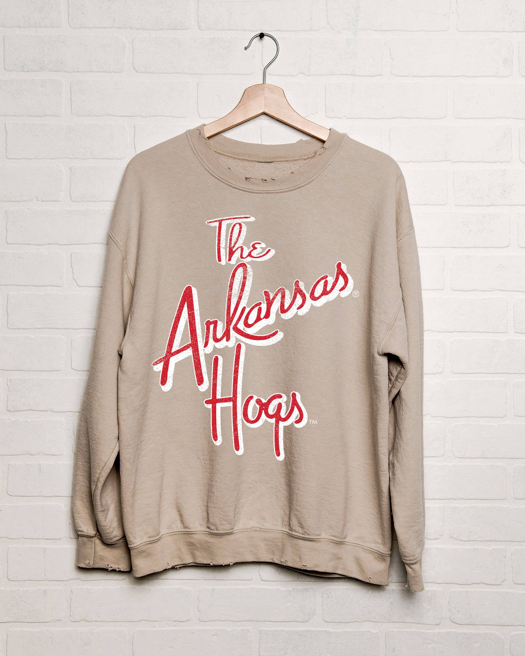 Arkansas Razorbacks Beverly Sand Thrifted Sweatshirt T-Shirts, Hoodie | PodTeesHub.com