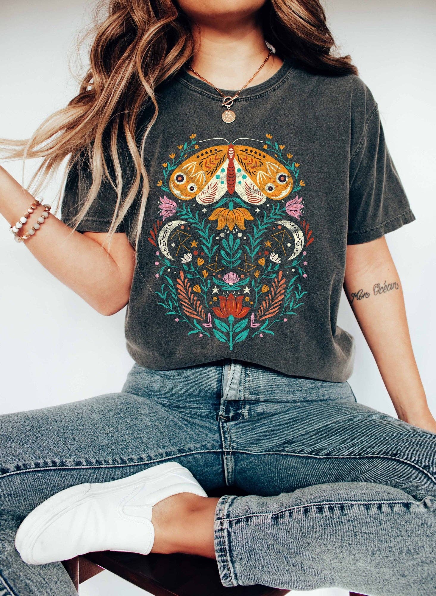 Moth Celestial Color T-Shirt Hoodie, Sweatshirt | PodTeesHub.com