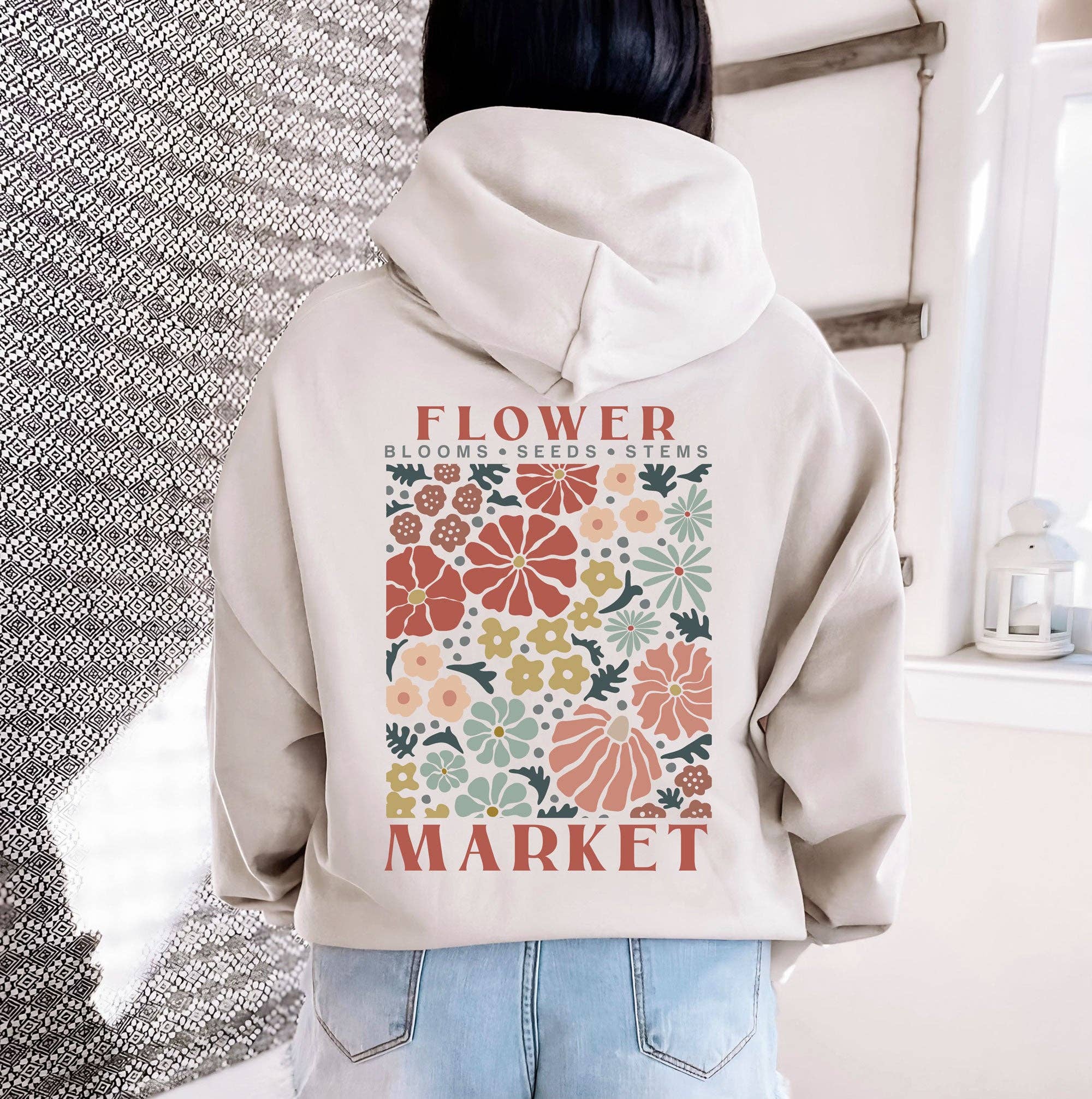 Flower Market Hoodie | S-2XL T-Shirts, Sweatshirt | PodTeesHub.com