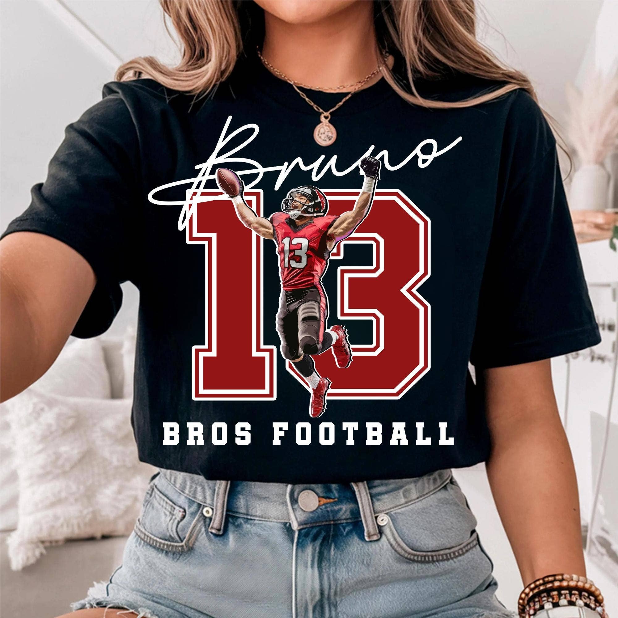 Custom Name and Number Football Player Shirt Hoodie, Sweatshirt | PodTeesHub.com