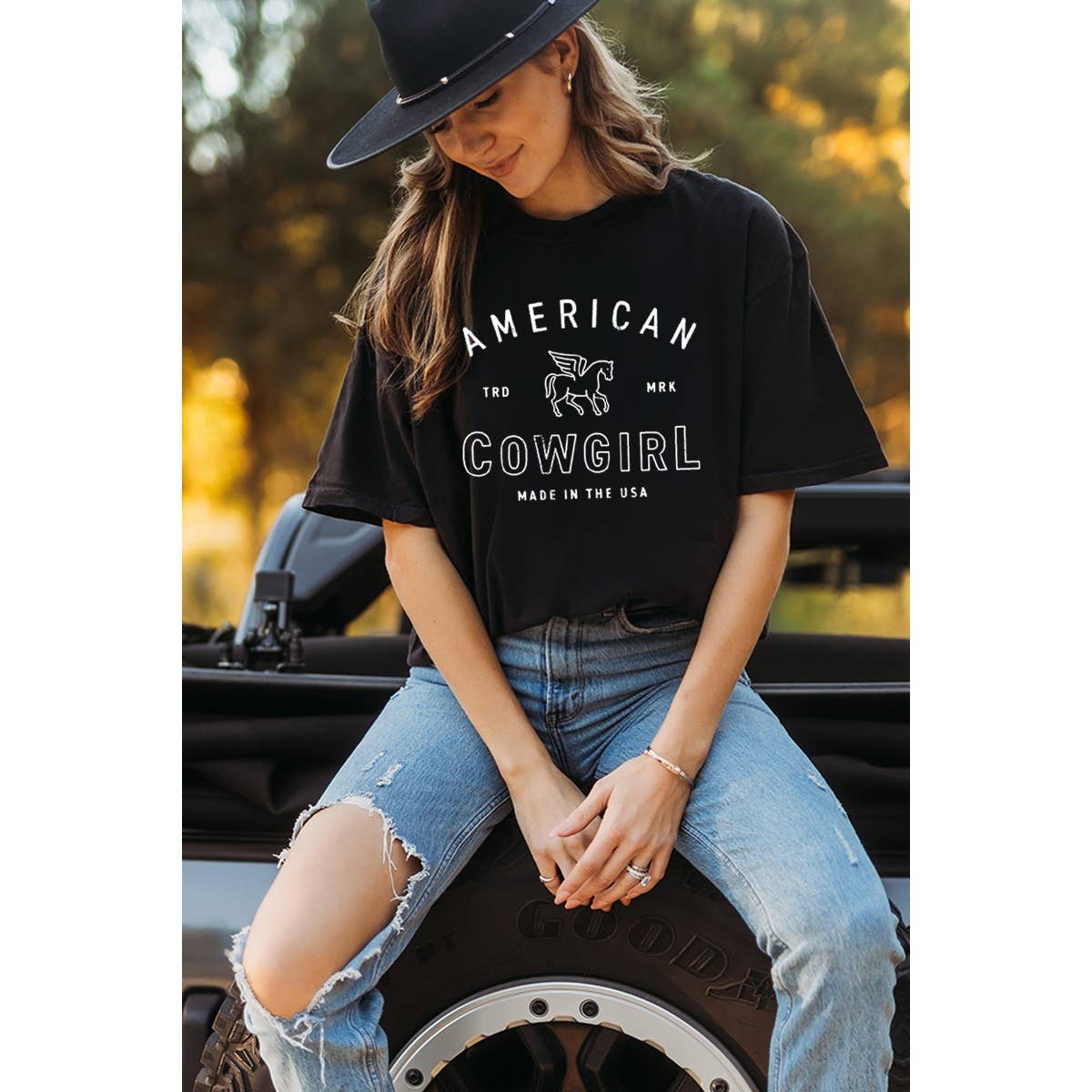 American Cowgirl Vintage Graphic  Tee Hoodie, Sweatshirt | PodTeesHub.com