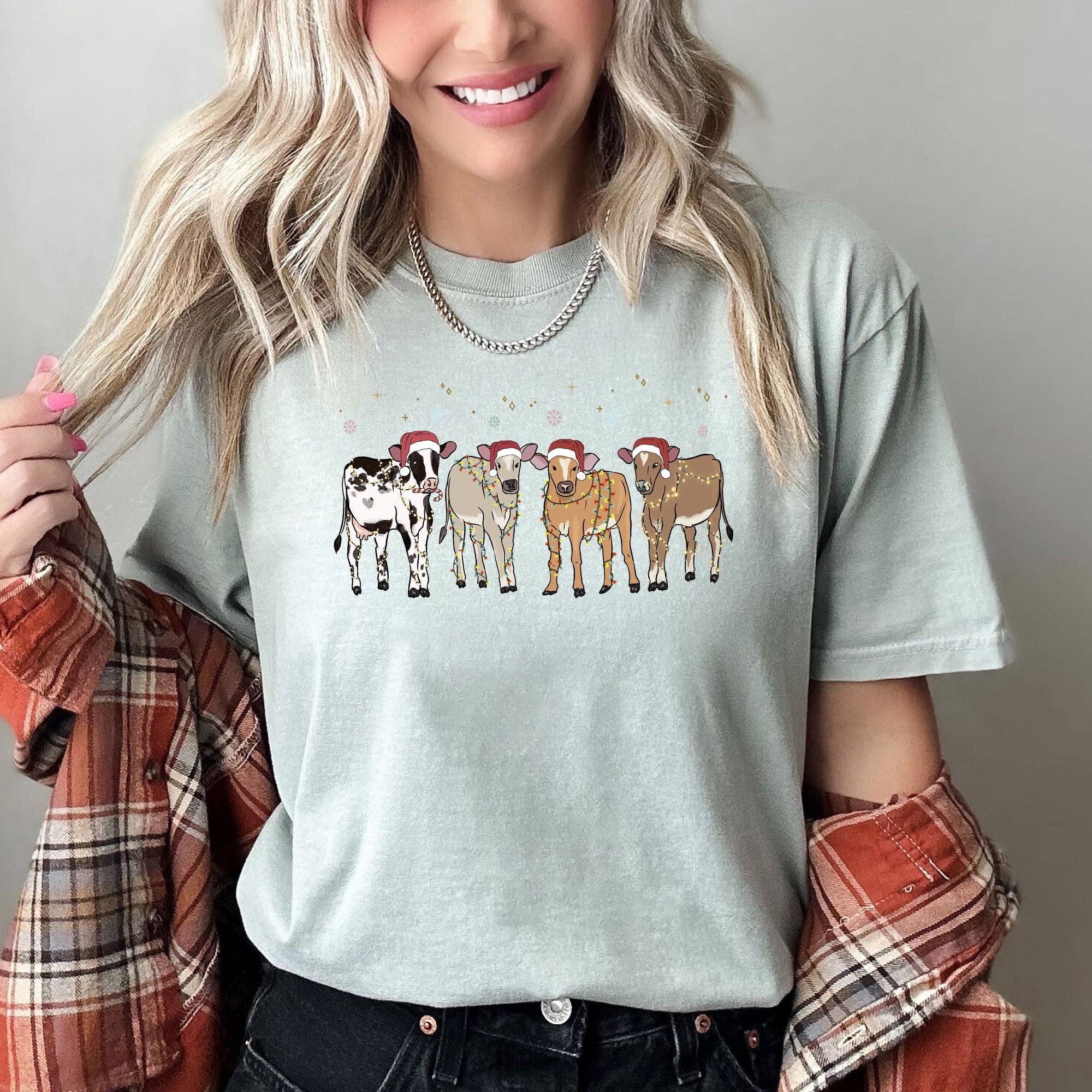 Christmas Calves, Holstein, Cow Lovers, Farm Life T-Shirt Hoodie, Sweatshirt | PodTeesHub.com