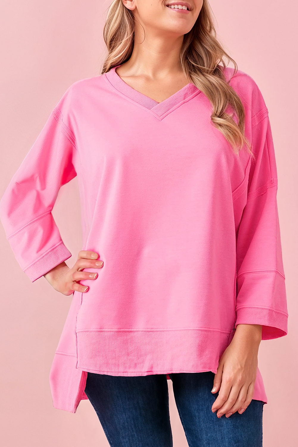 Mineral Washed Bracelet Sleeve V Neck T Shirt (S-Xl) Hoodie, Sweatshirt | PodTeesHub.com