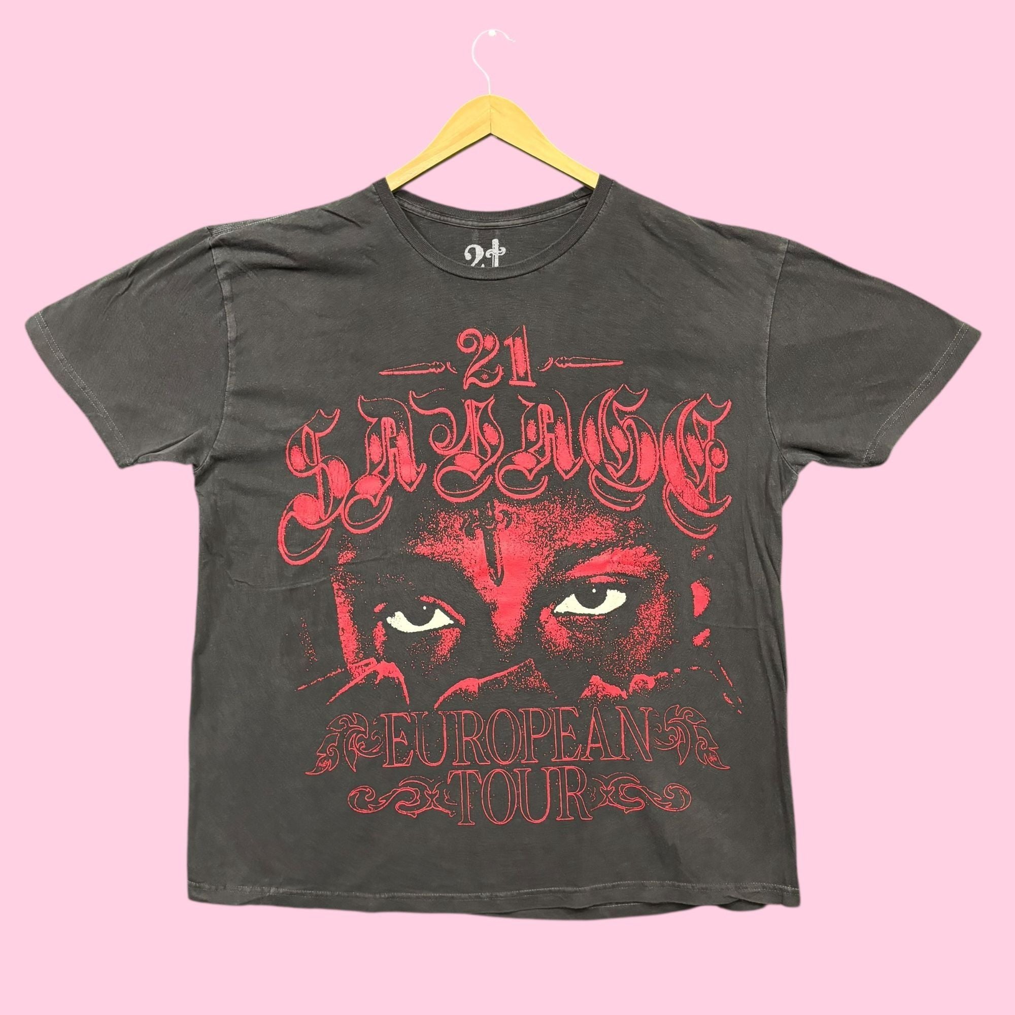 Savage 21 Savage European Tour Hip Hop Oversized Tee Xl Hoodie, Sweatshirt | PodTeesHub.com