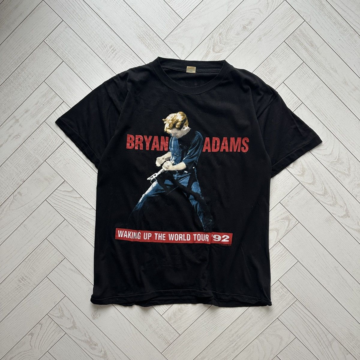 Band Tees Vintage 90s Bryan Adams Waking Up The World Tour Tee Giant Hoodie, Sweatshirt | PodTeesHub.com