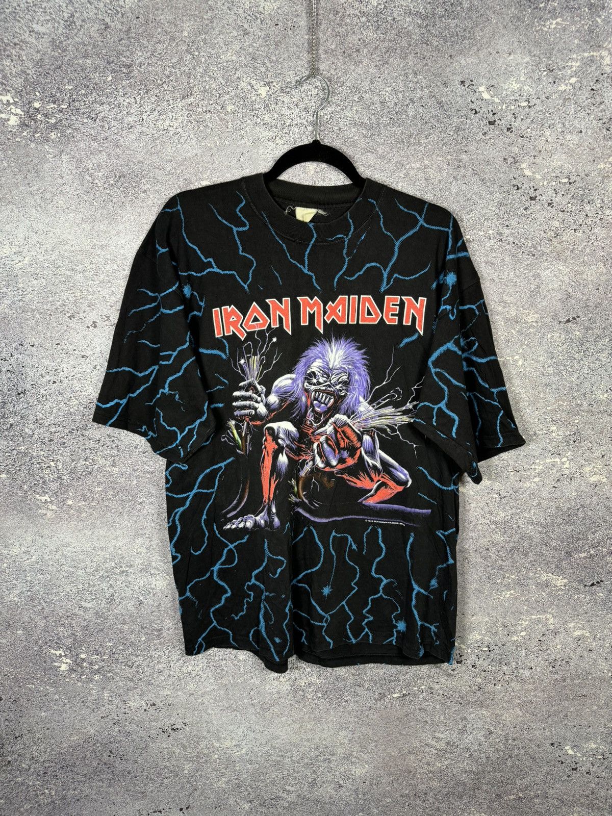 Iron Maiden X Vintage 90 S Vintage Iron Maiden 1993 A Real Live Tour Aop Print Tee Hoodie, Sweatshirt | PodTeesHub.com