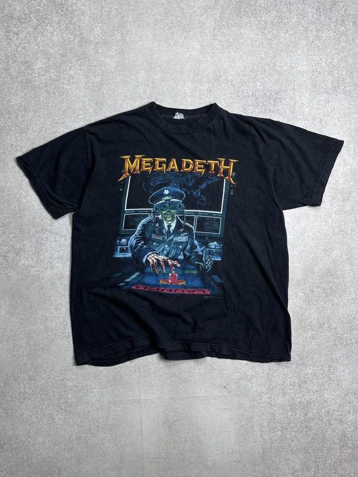 Band Tees Faded Black 1990 Megadeth Tour T Shirt Hoodie, Sweatshirt | PodTeesHub.com