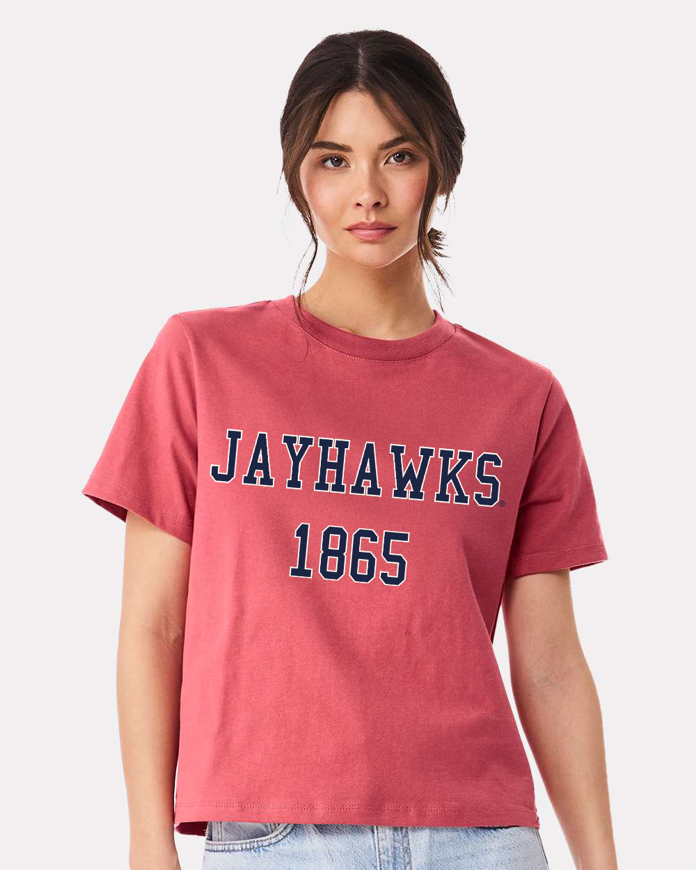 Ku Jayhawks College Block Puff Rd Ellie Perfect Tee Hoodie, Sweatshirt | PodTeesHub.com