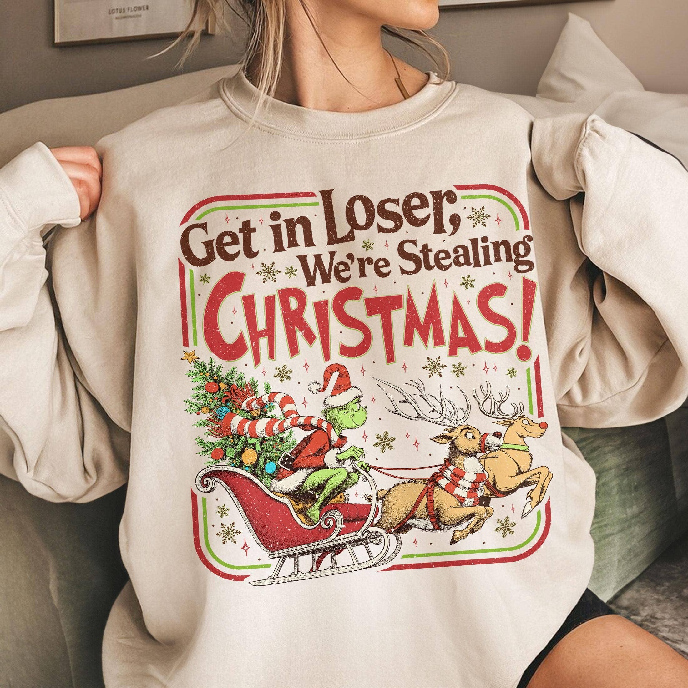 Stealing Christmas Crewneck Sweatshirt T-Shirts, Hoodie | PodTeesHub.com