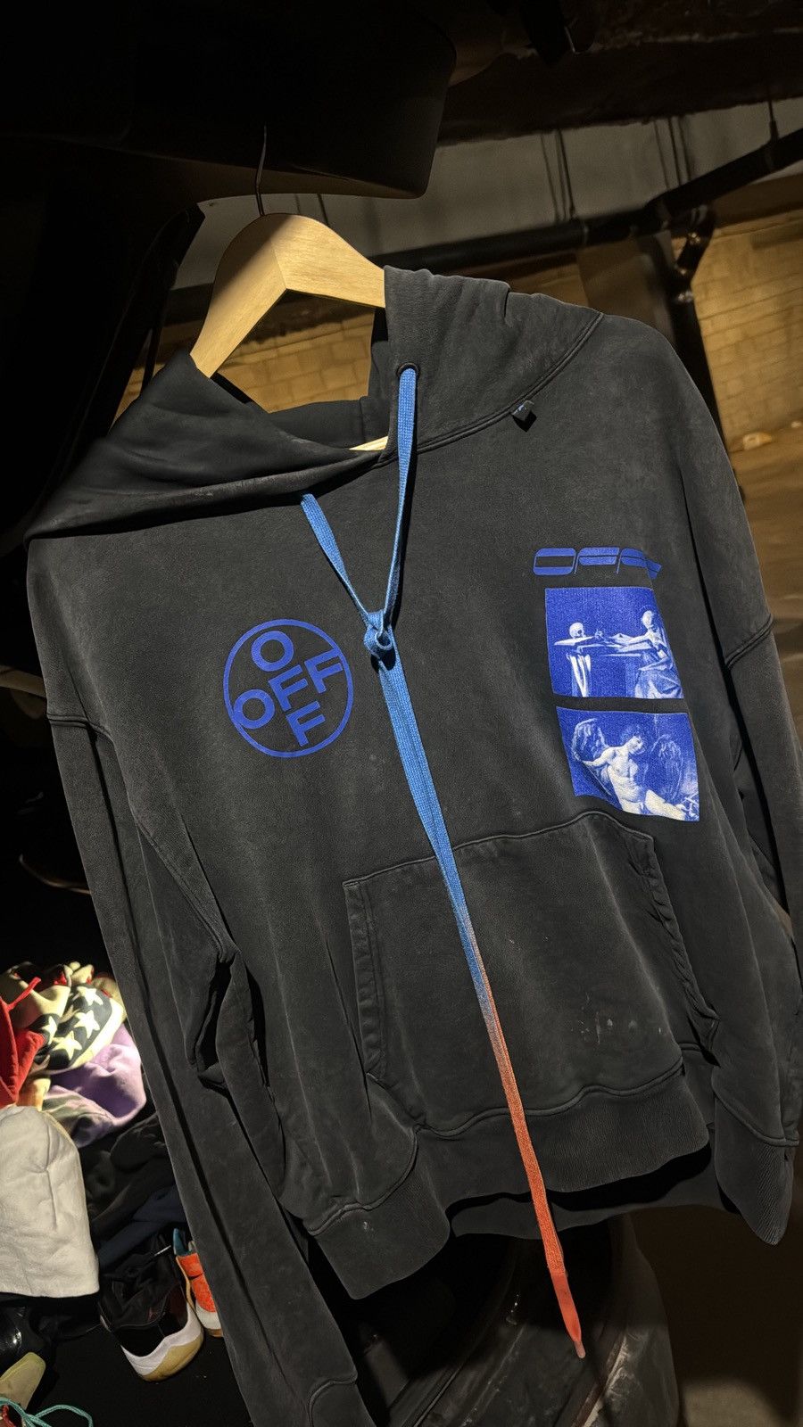 White Off White Hardcore Caravaggio Hoodie Size Medium T-Shirts, Sweatshirt | PodTeesHub.com