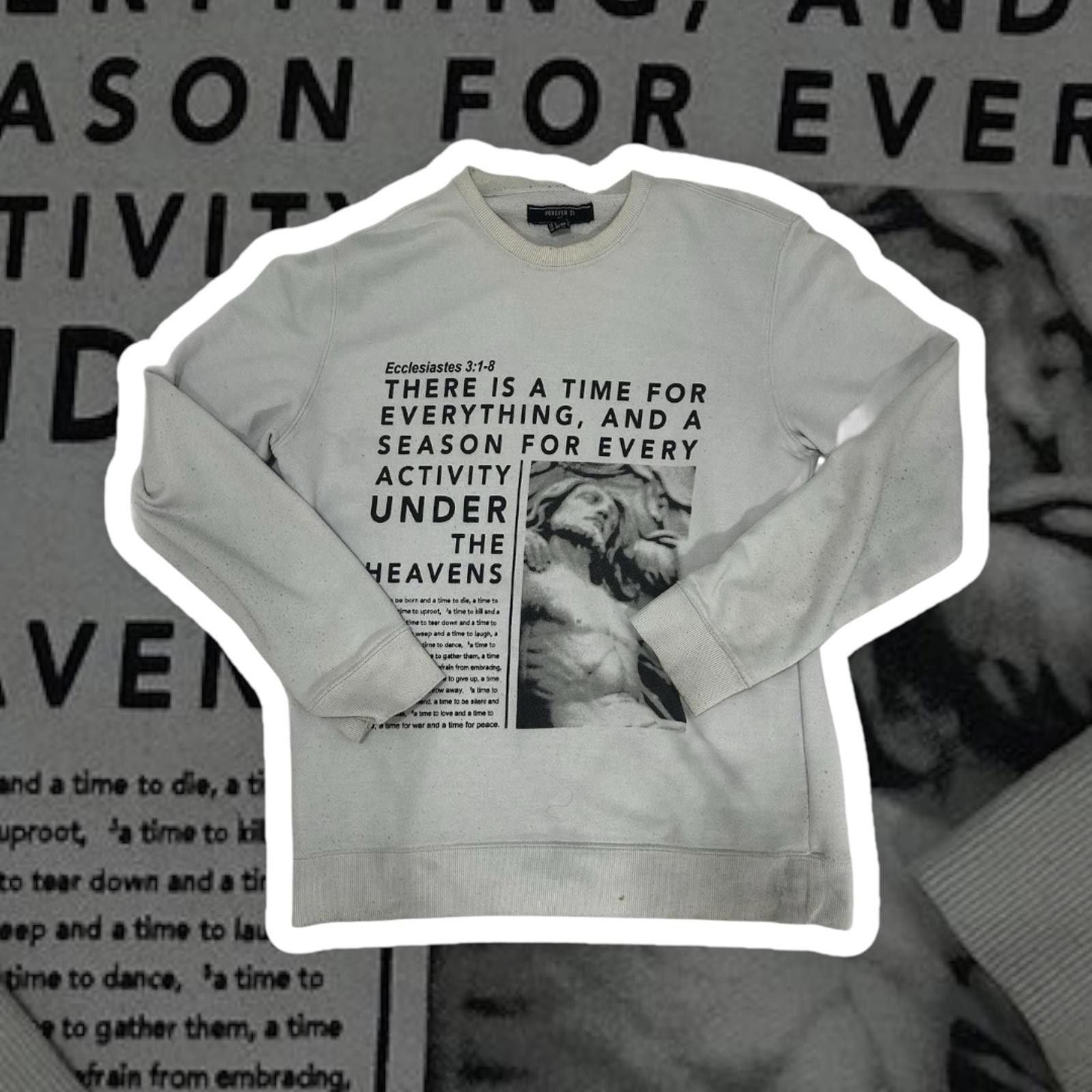 21 Forever 21 Men S White Graphic Sweatshirt Small T-Shirts, Hoodie | PodTeesHub.com