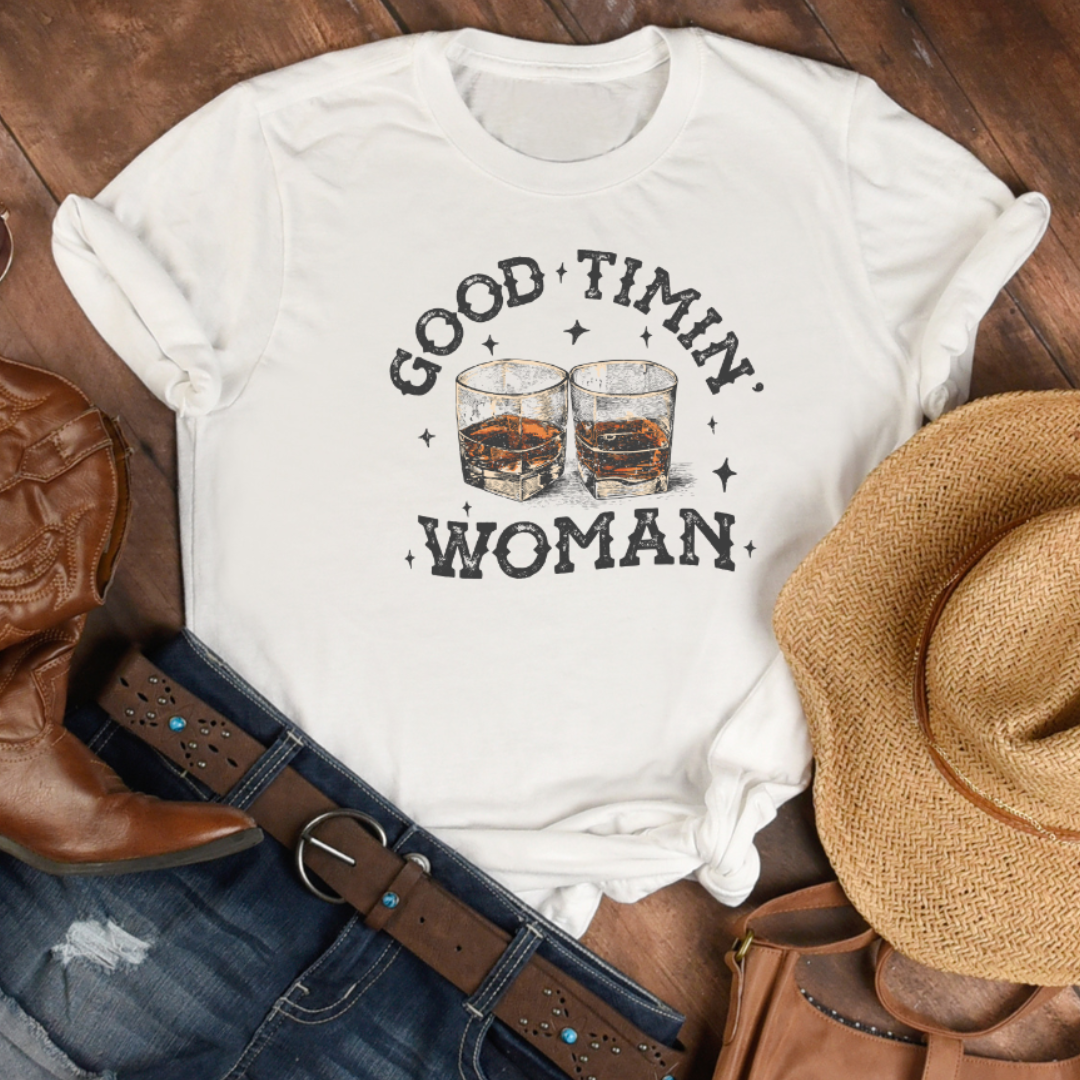 Good Timin' Woman Western Country Graphic Tee Hoodie, Sweatshirt | PodTeesHub.com