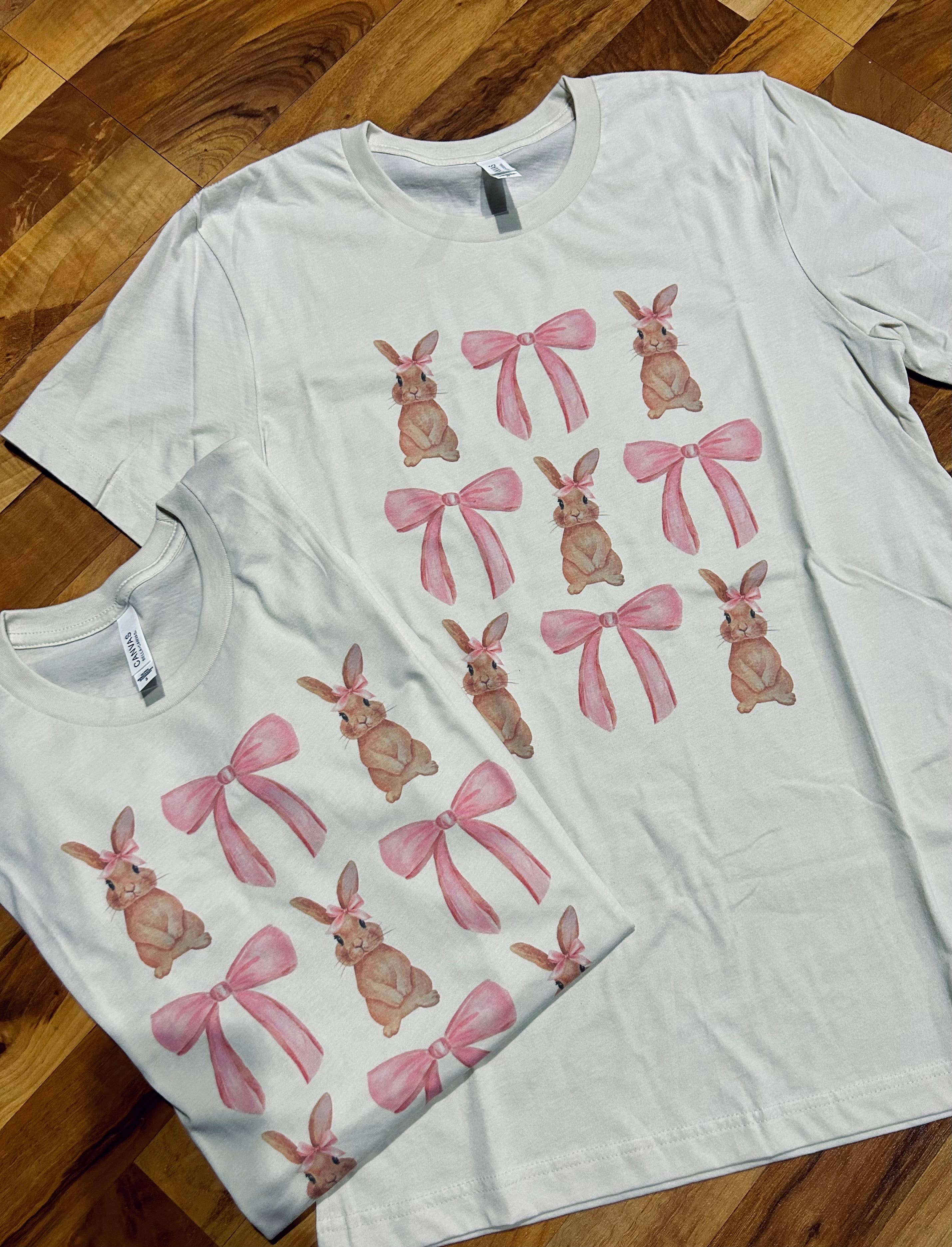 Easter Bunny and Bows Graphic Tee Hoodie, Sweatshirt | PodTeesHub.com
