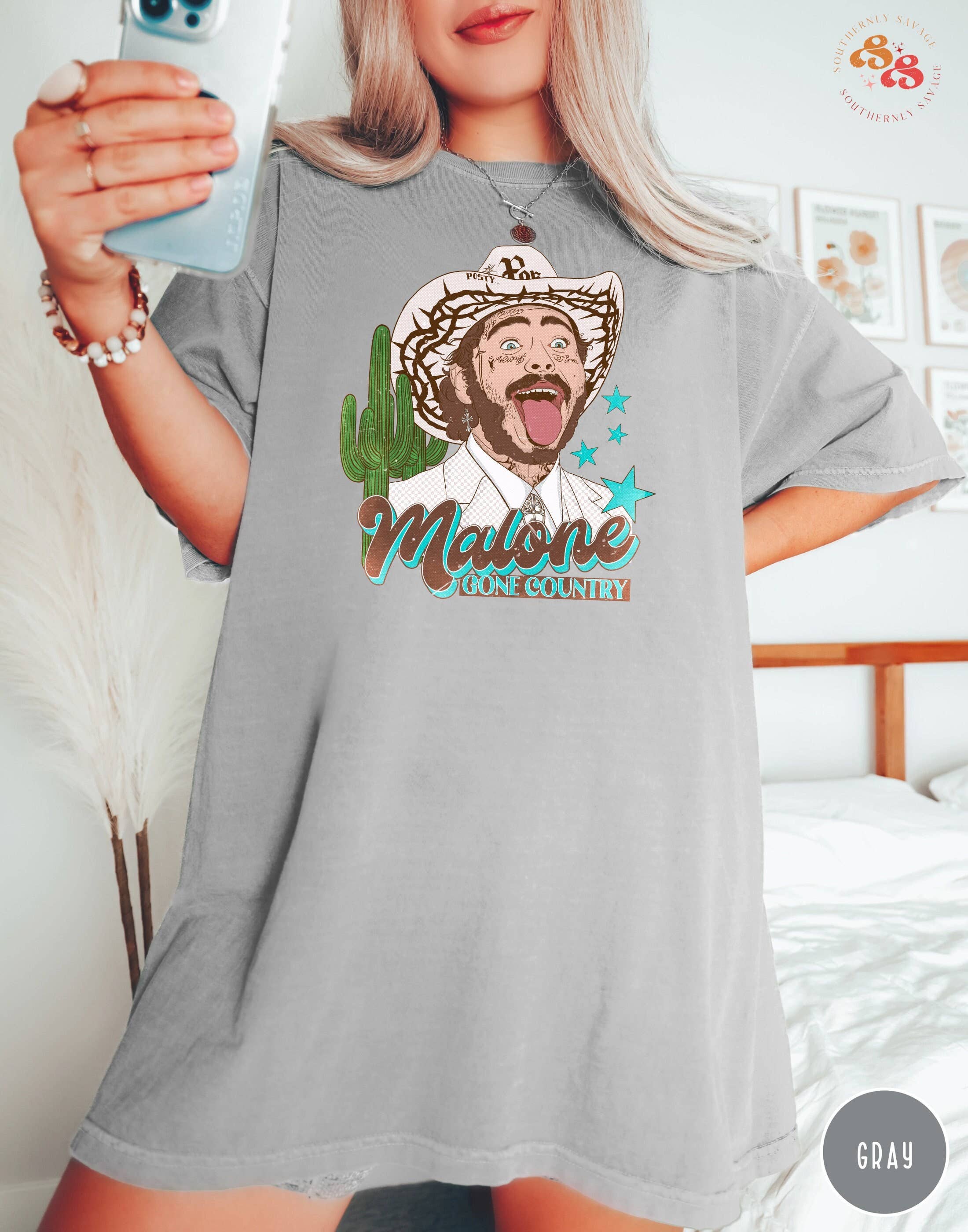 Malone Gone Country Cowboy Posty Western Graphic Tee Shirt Hoodie, Sweatshirt | PodTeesHub.com