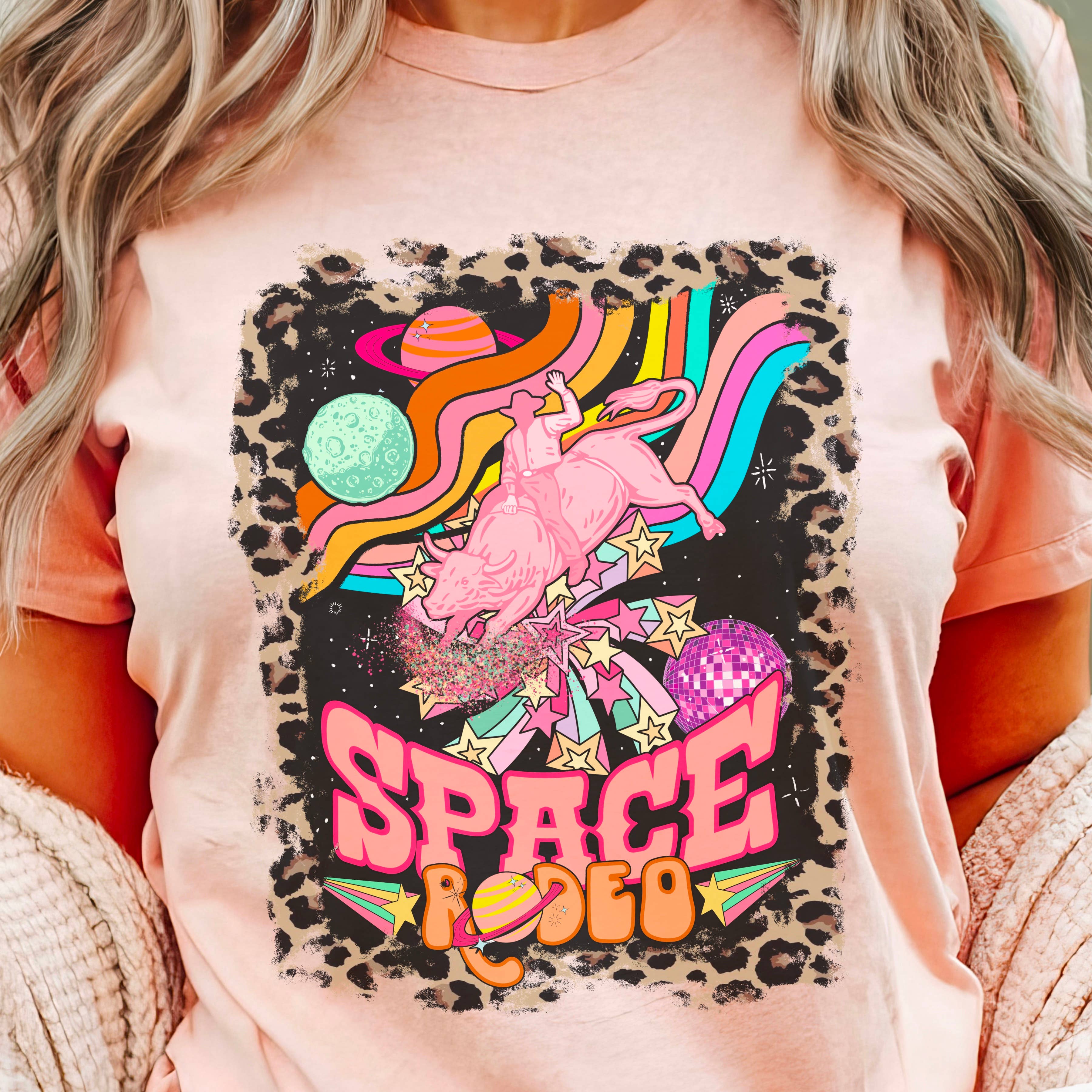 Space Rodeo Western Graphic Tee  | Bella Canvas Hoodie, Sweatshirt | PodTeesHub.com